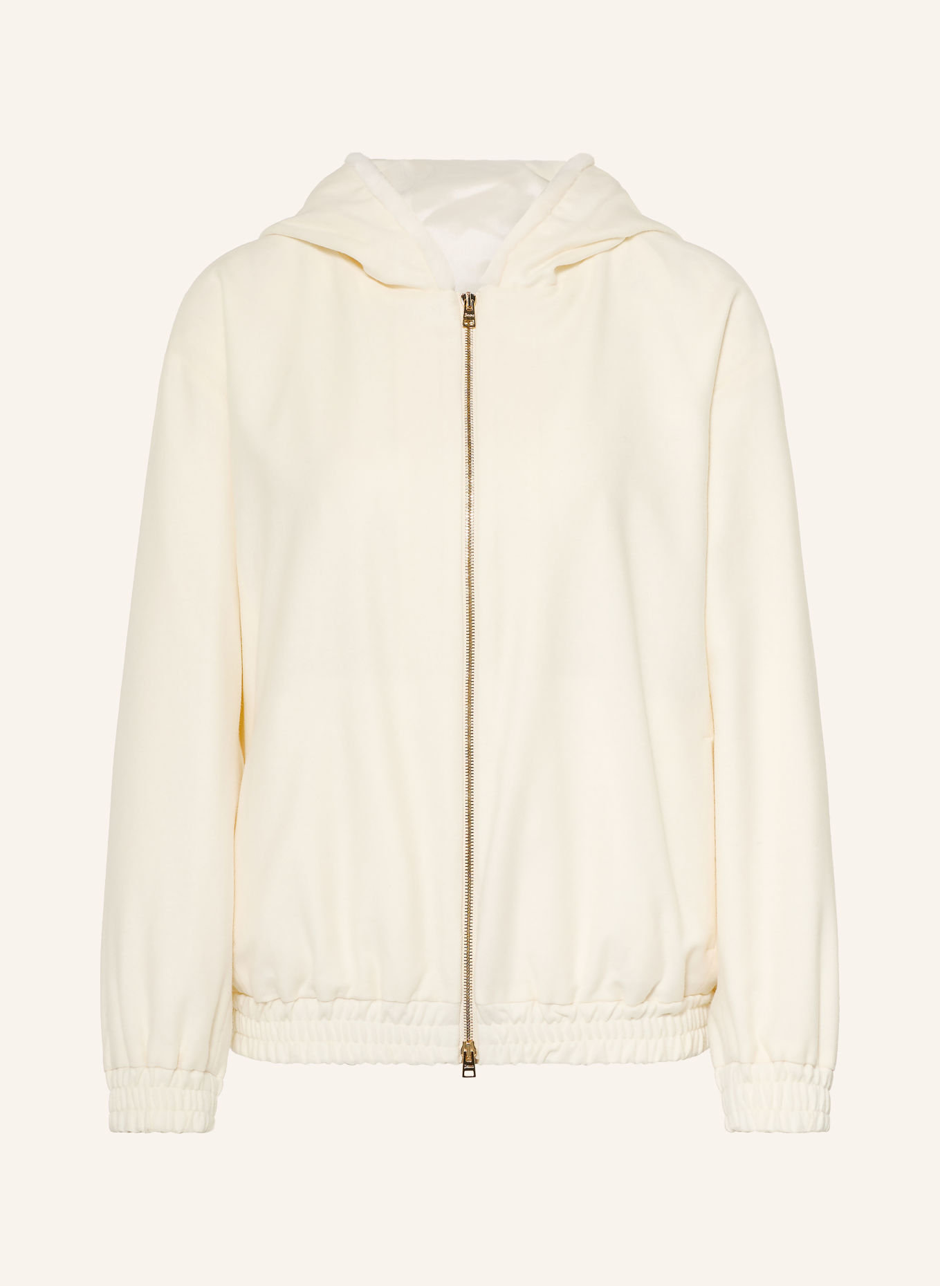 HERNO Zip-up sweatshirt: ECRU