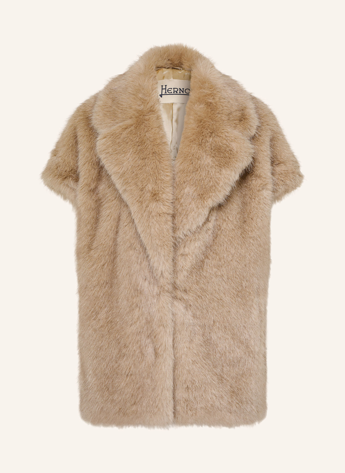 HERNO Faux Fur Vest: LIGHT BROWN