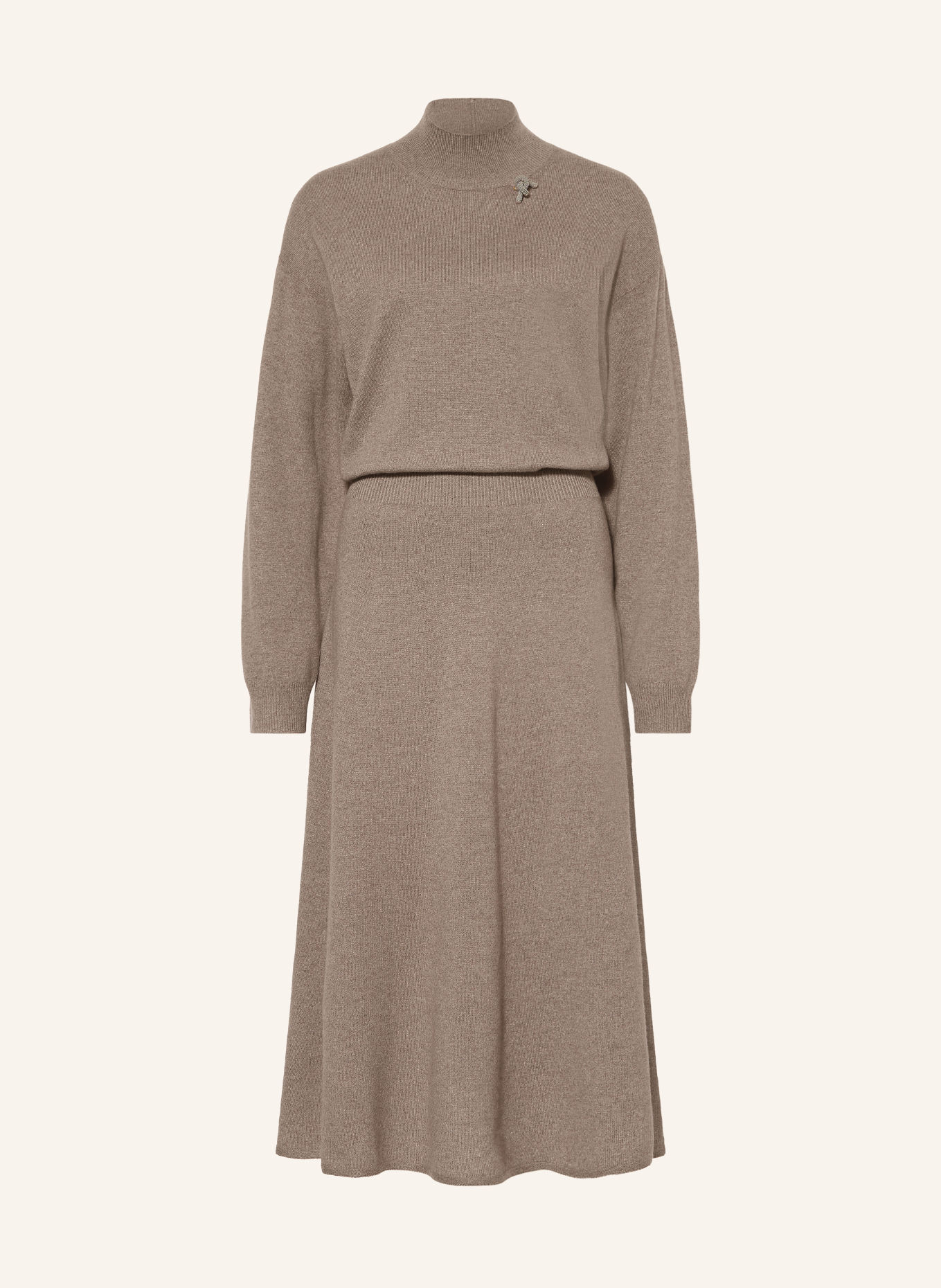 FABIANA FILIPPI Rochie tricotată din lână merino: TAUPE