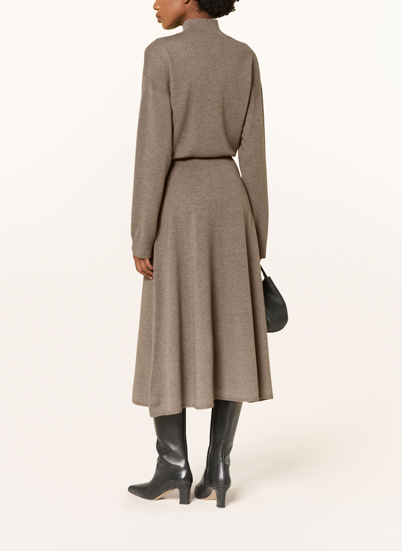 FABIANA FILIPPI Rochie tricotată din lână merino: TAUPE