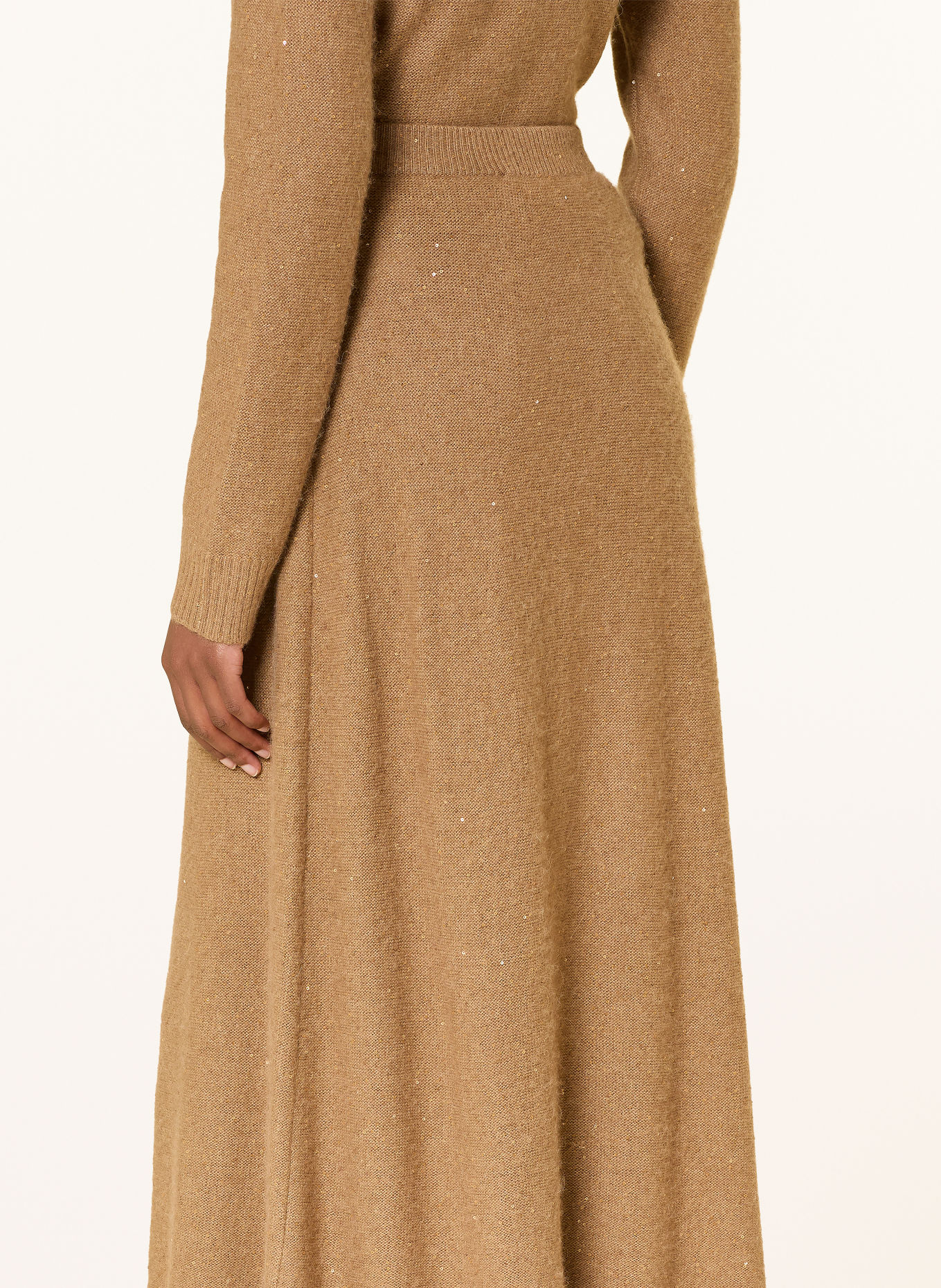 FABIANA FILIPPI Strickrock mit Pailletten: BEIGE