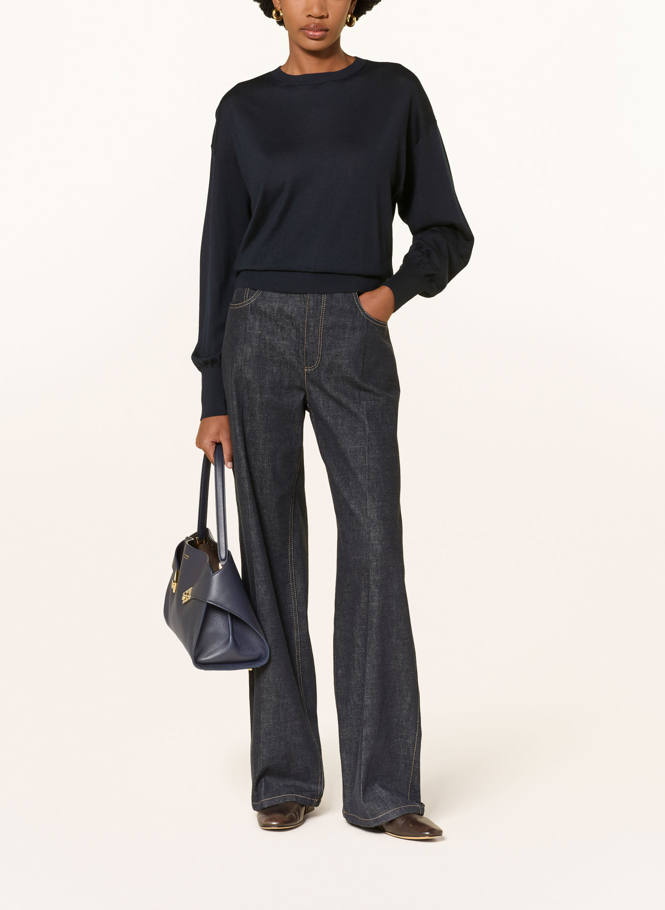 FABIANA FILIPPI Pullover mit Cashmere und Seide: DUNKELBLAU