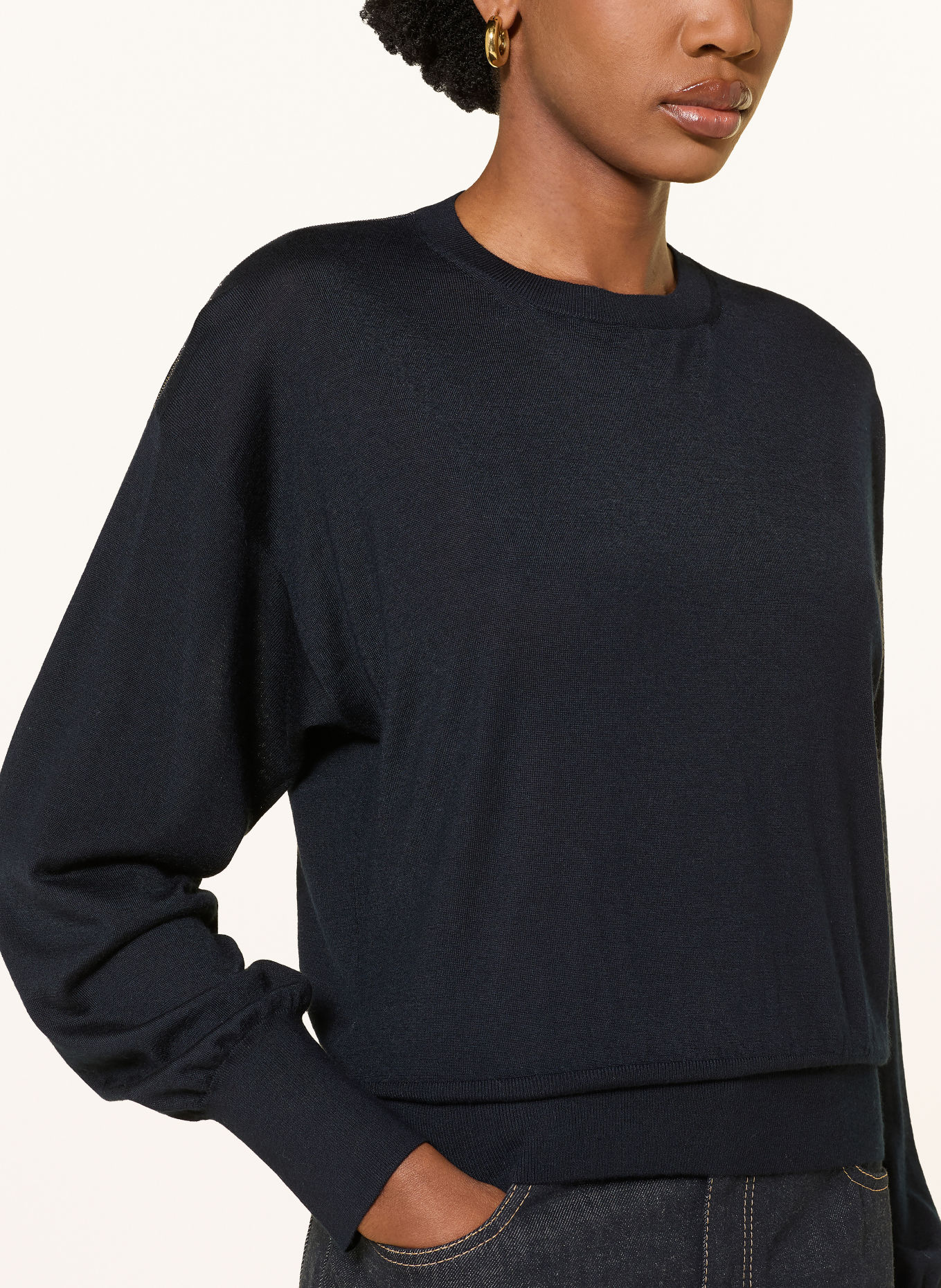 FABIANA FILIPPI Pullover mit Cashmere und Seide: DUNKELBLAU