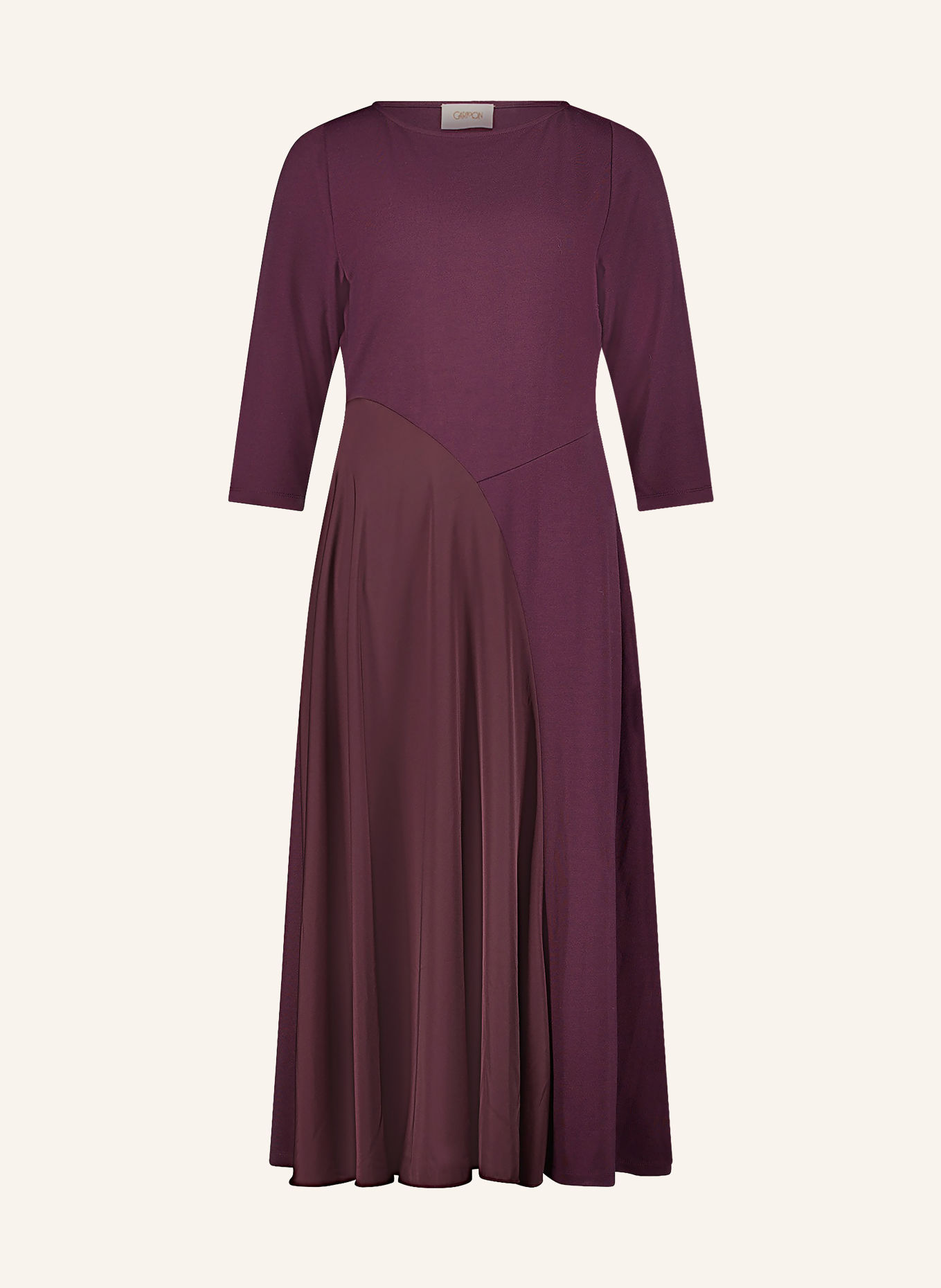 CARTOON Robe en mélange de matières à manches 3/4: LILAS FONCÉ