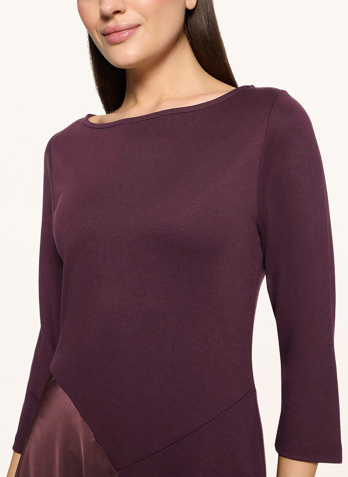 CARTOON Robe en mélange de matières à manches 3/4: LILAS FONCÉ