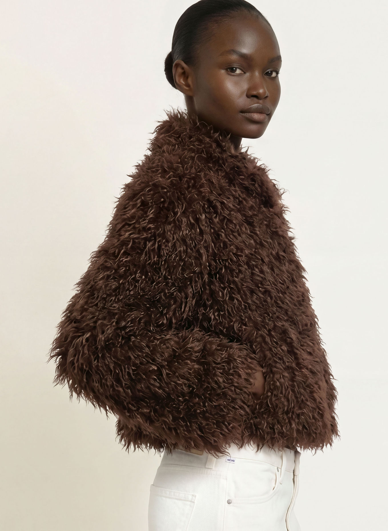 STUDIO AR Kunstfell-Jacke MILLIE: DUNKELBRAUN
