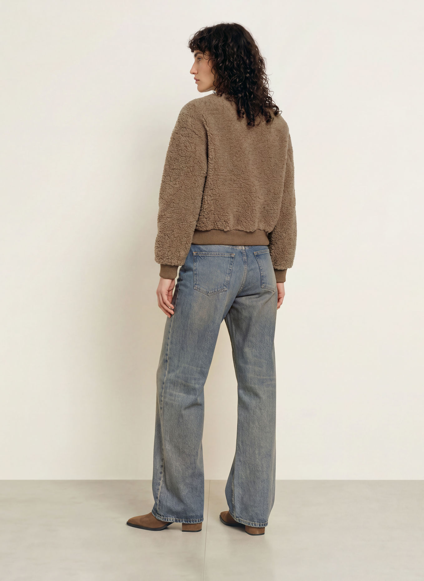 STUDIO AR Teddyfell-Blouson LAURA: TAUPE