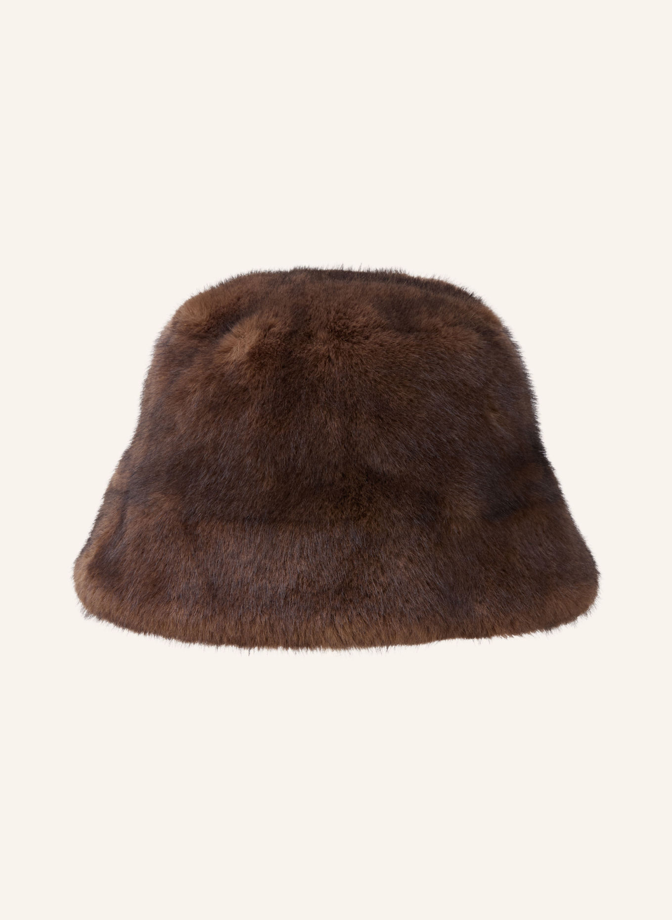 STUDIO AR BEAU Bucket hat made of faux fur: DARK BROWN