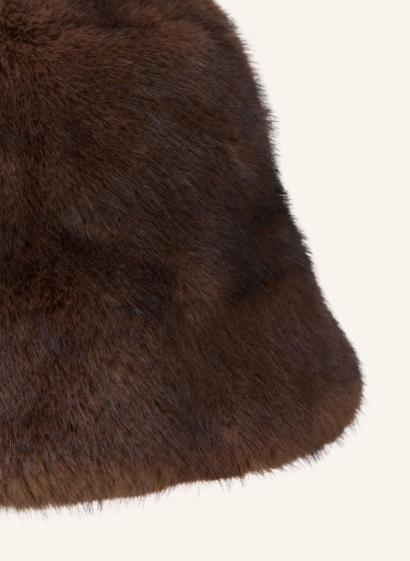 STUDIO AR BEAU Bucket hat made of faux fur: DARK BROWN