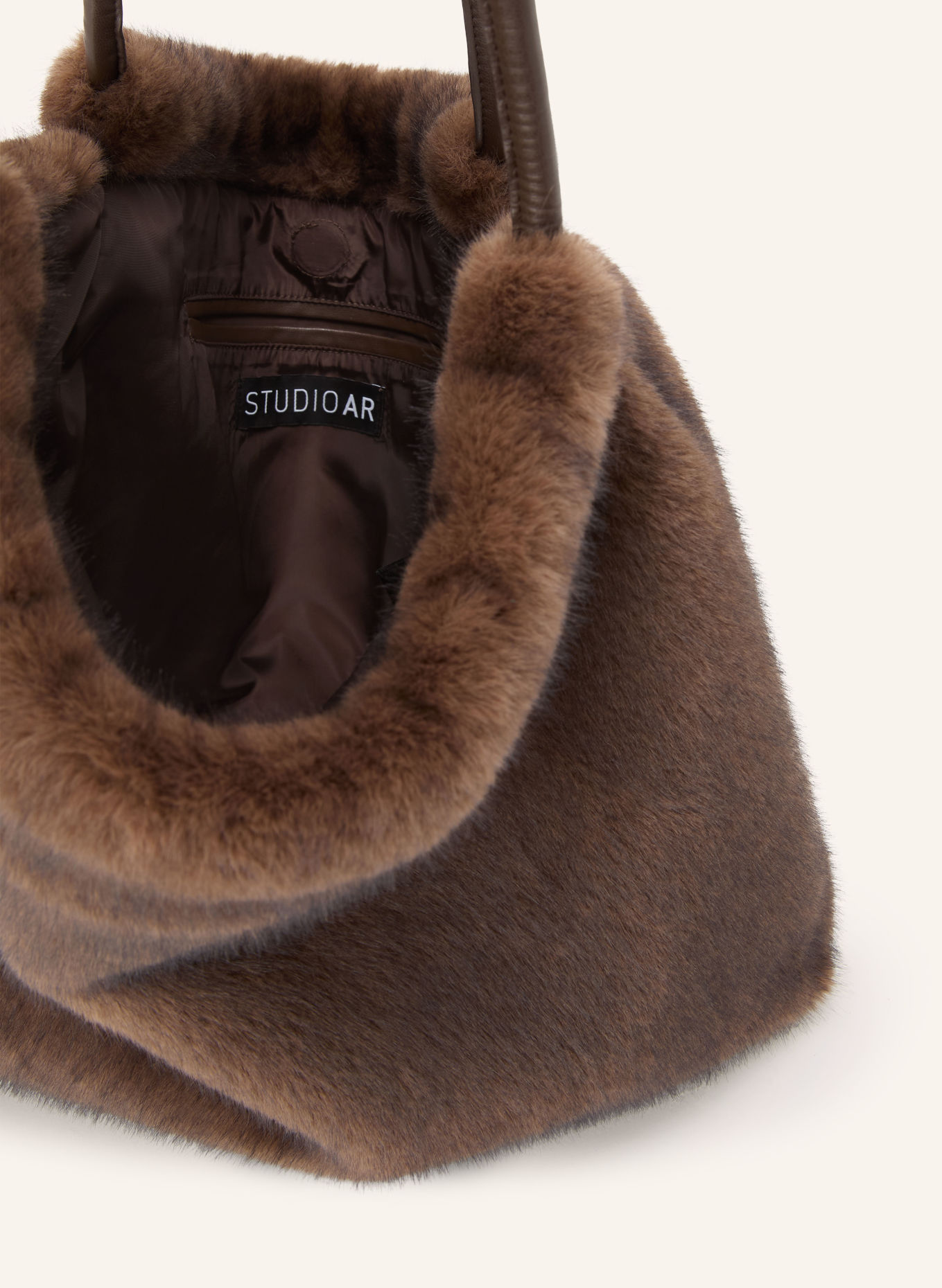 STUDIO AR Shoppers ALEXI van kunstbont: MARRON FONCÉ