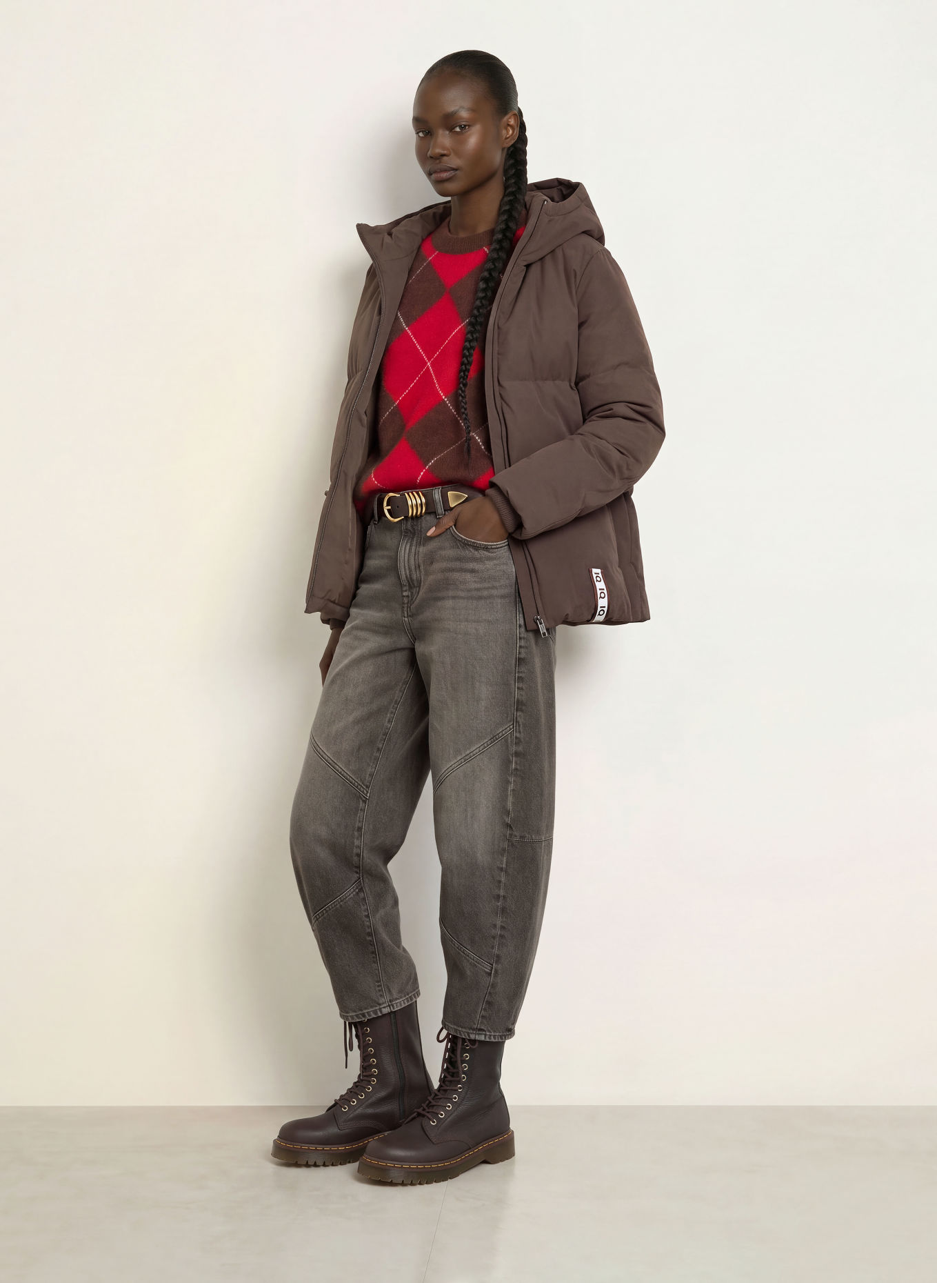 IQ STUDIO Quilted jacket: BROWN