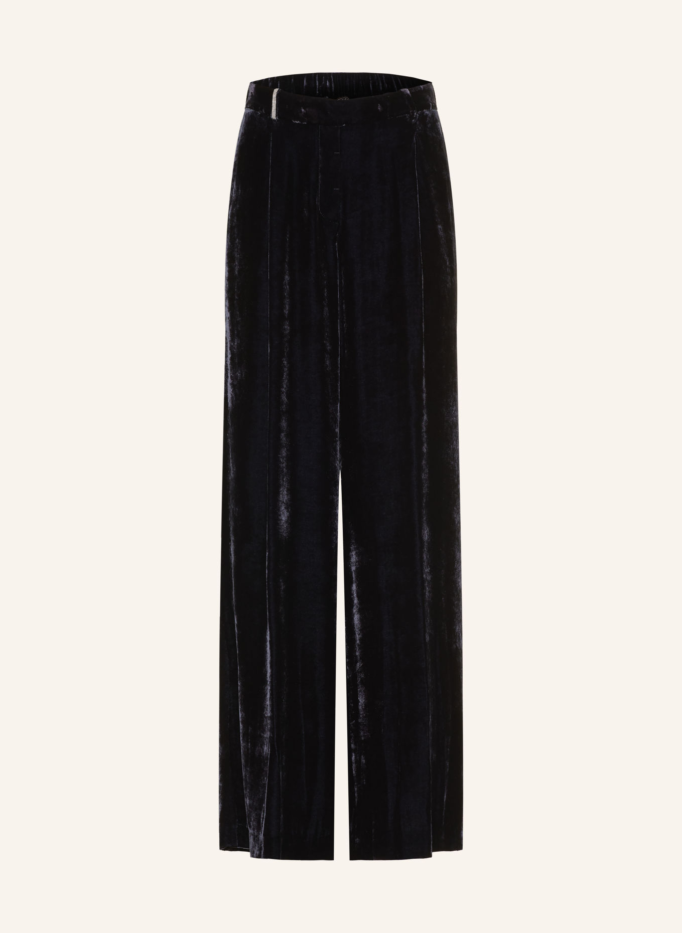 PESERICO Marlene-broek van fluweel: DONKERBLAUW