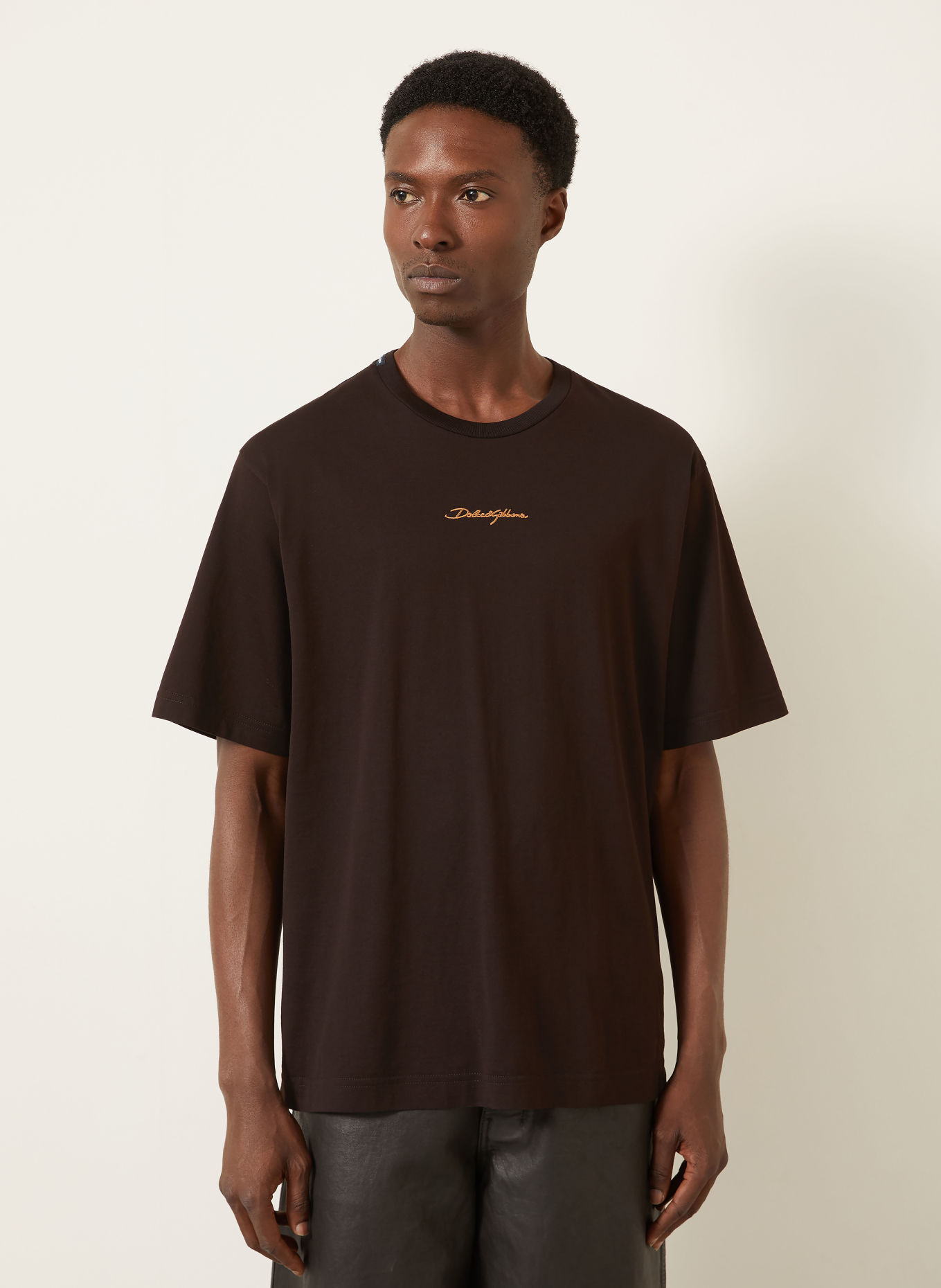 DOLCE & GABBANA T-Shirt: DUNKELBRAUN / CAMEL