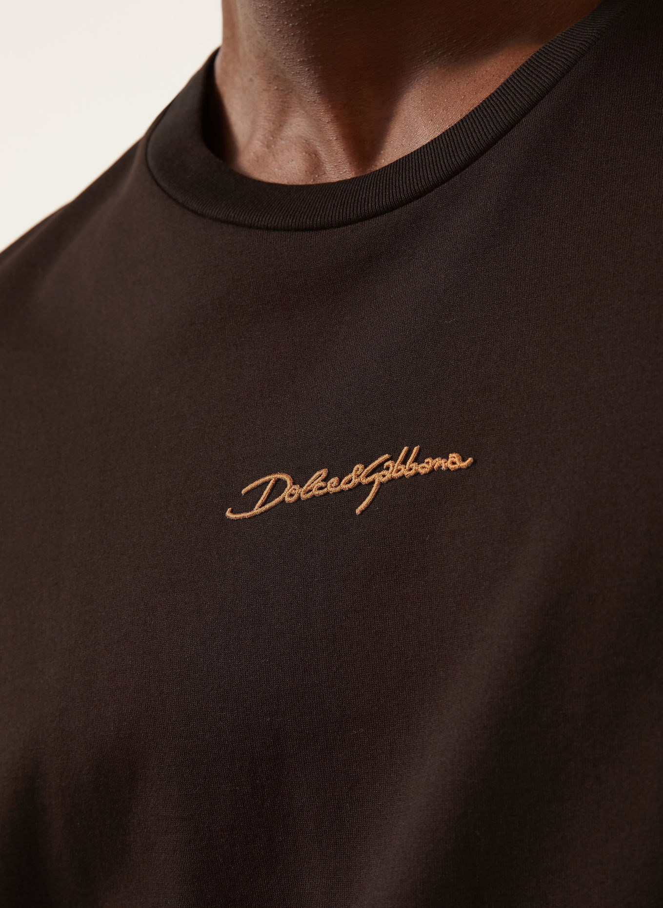 DOLCE & GABBANA T-Shirt: DUNKELBRAUN / CAMEL