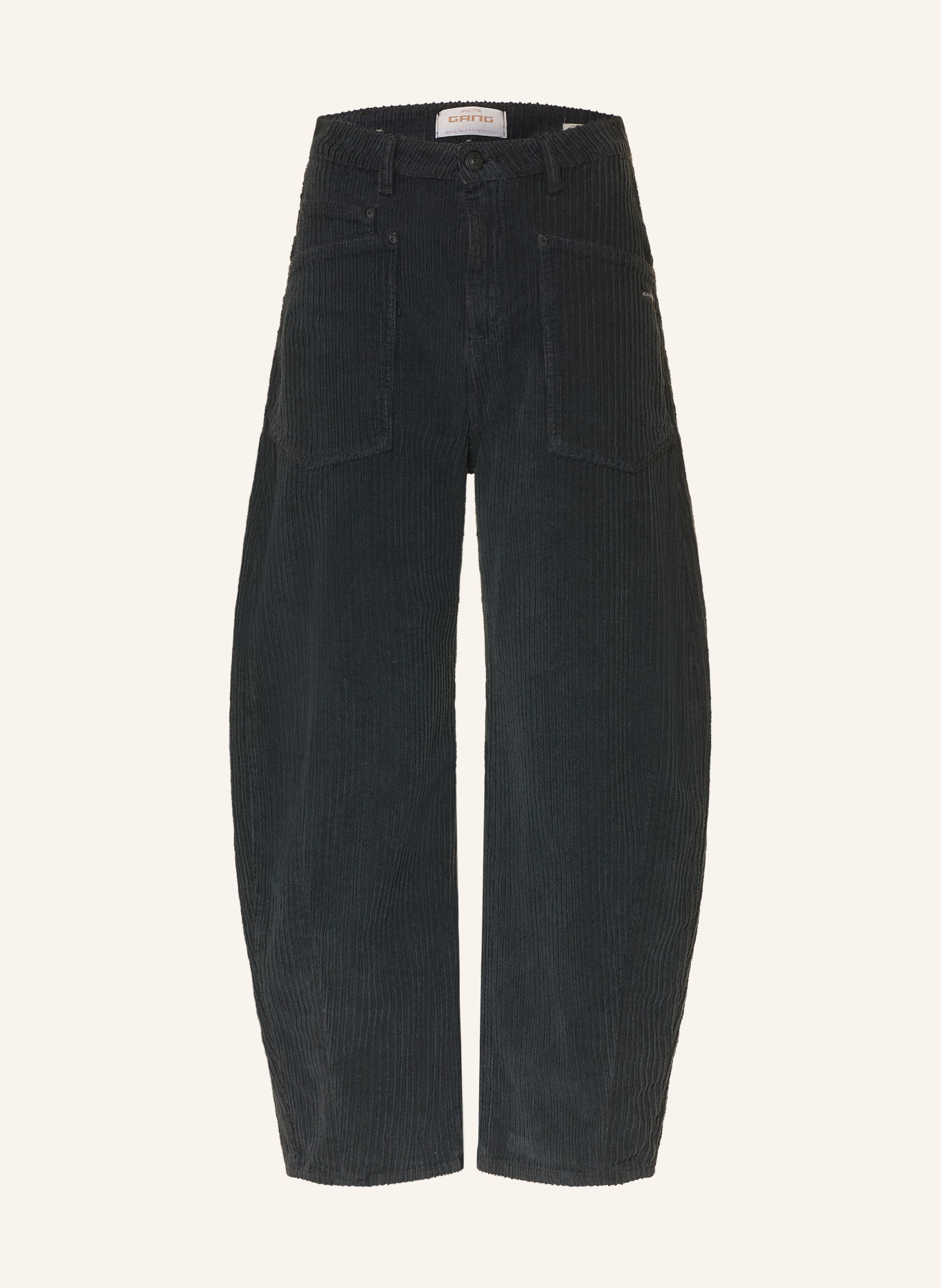 GANG 94ODINA 7/8-length corduroy trousers: BLACK