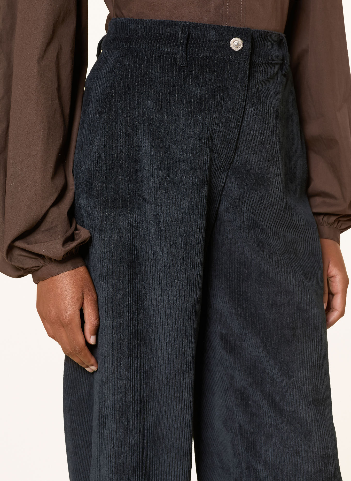 RAFFAELLO ROSSI 7/8-Hose PHIBI aus Cord: SCHWARZ