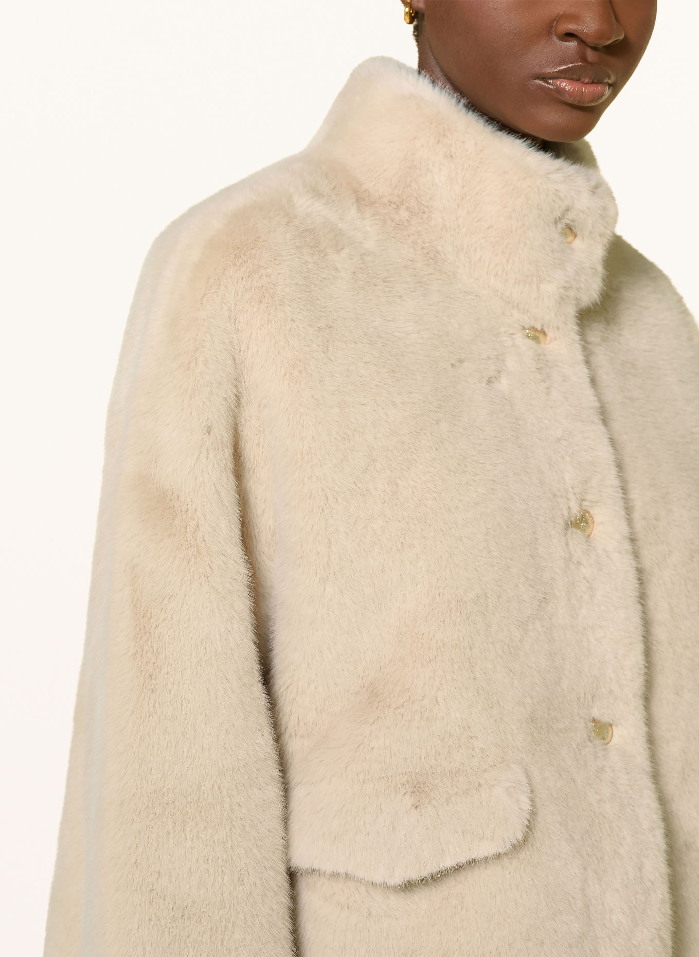 JOOP! OLAYA Faux Fur Jacket: ECRU
