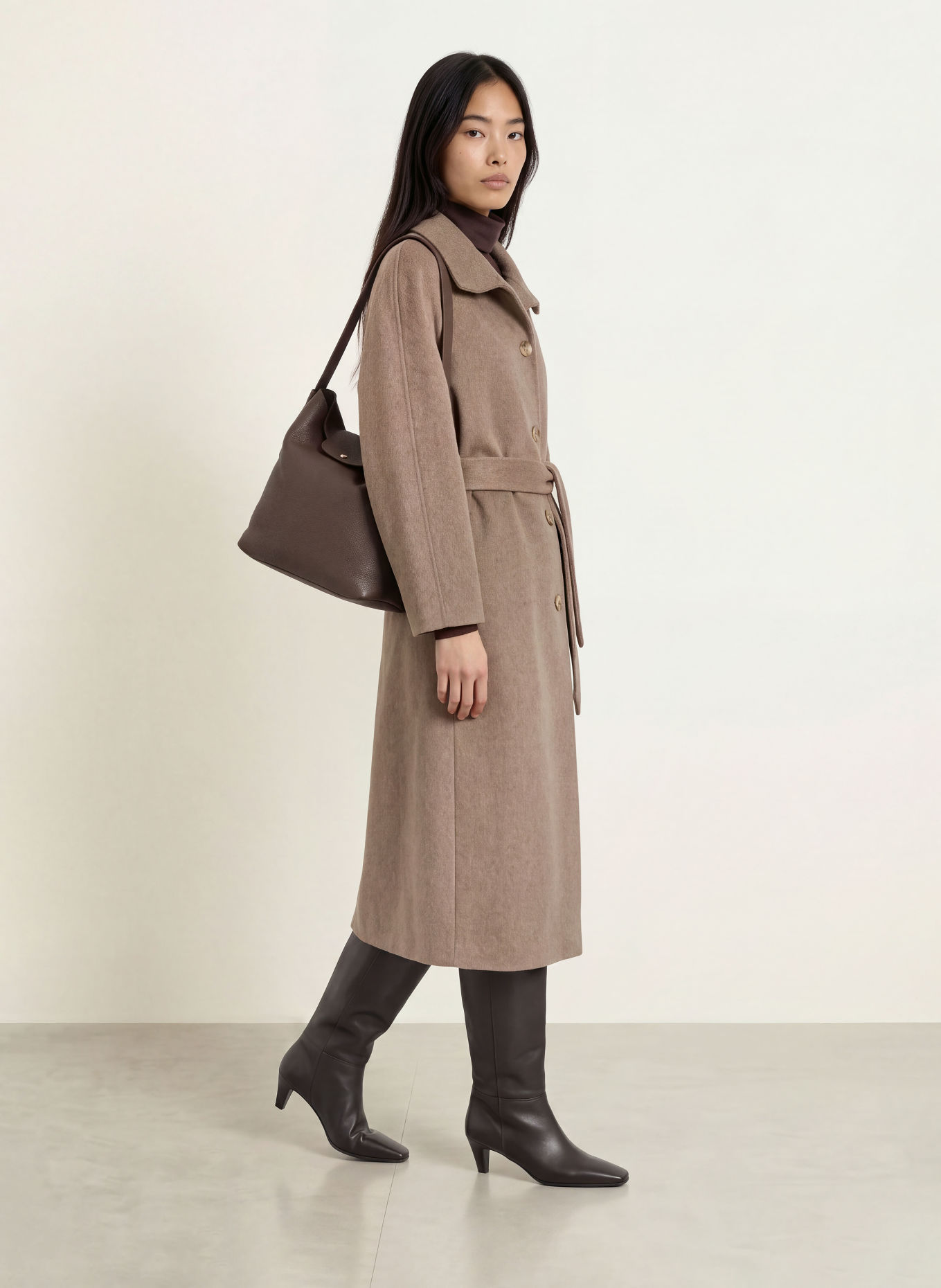 JOOP! Wollmantel CAECILIA: TAUPE