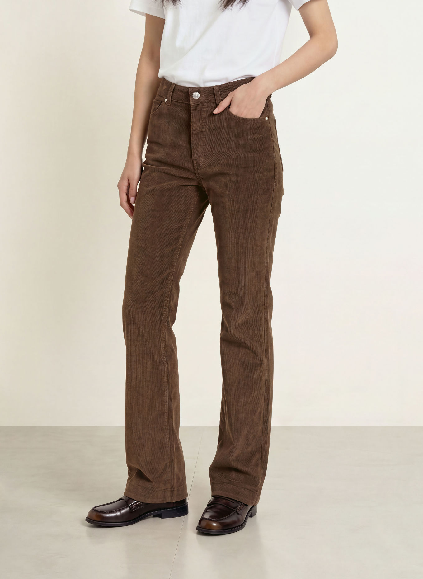 nine:inthe:morning PAOLIE Cord Pants: DARK BROWN