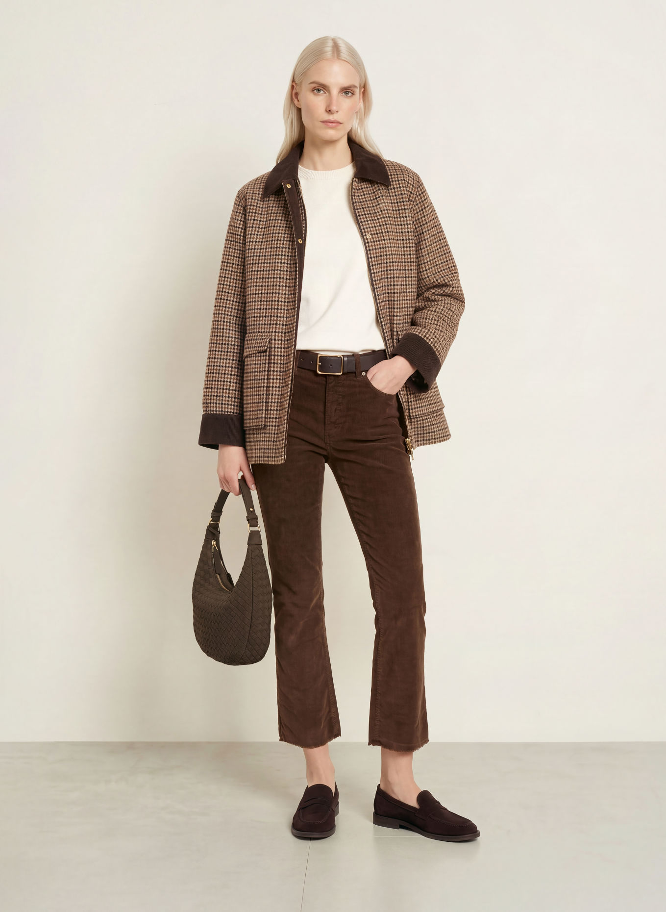 nine:inthe:morning Pantalon en velours côtelé ENDLESS: MARRON FONCÉ