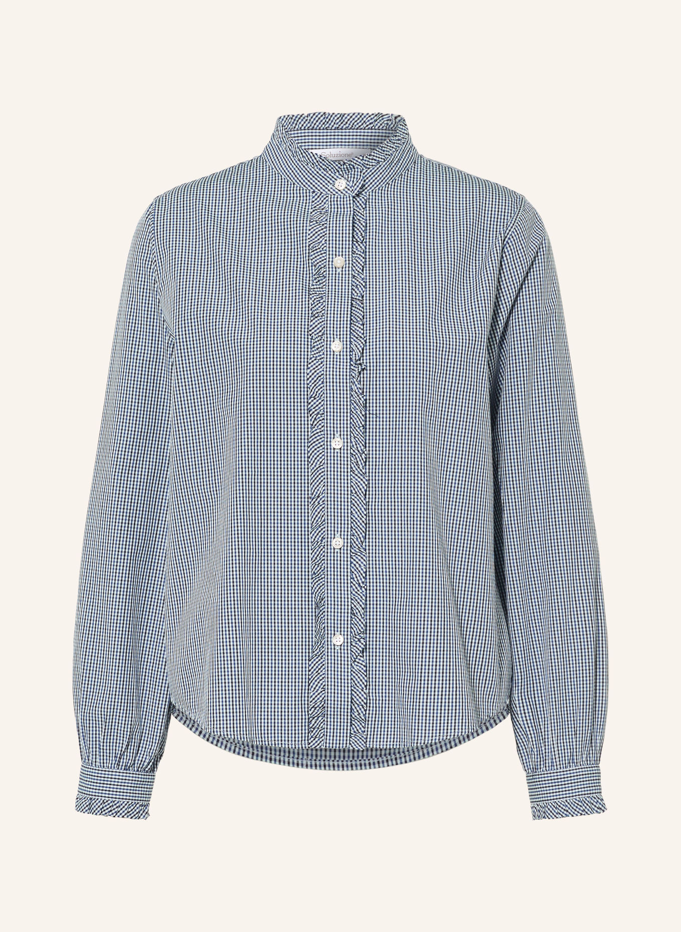 Soluzione Bluse med flæser: BLÅ / HVID / SORT