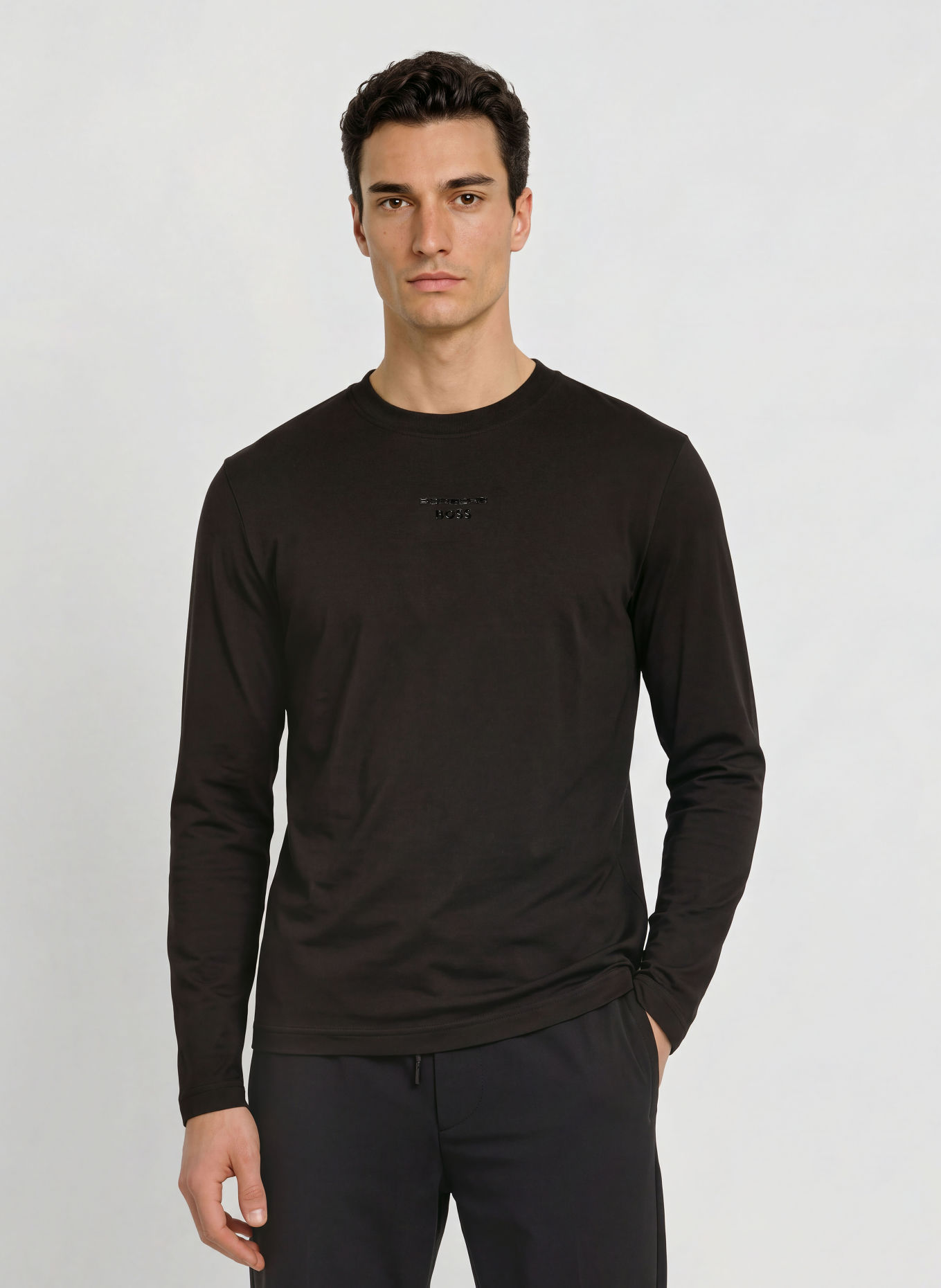 BOSS ICONS Long-sleeve shirt: BLACK