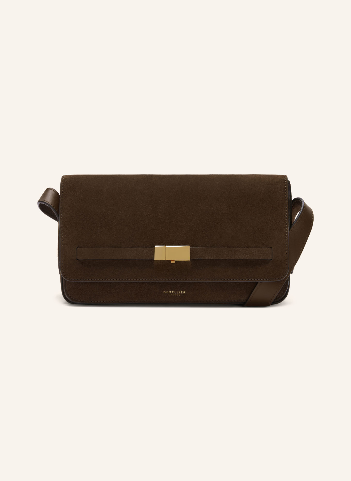 DEMELLIER Schoudertas THE NEW YORK: MARRON FONCÉ / GOUD
