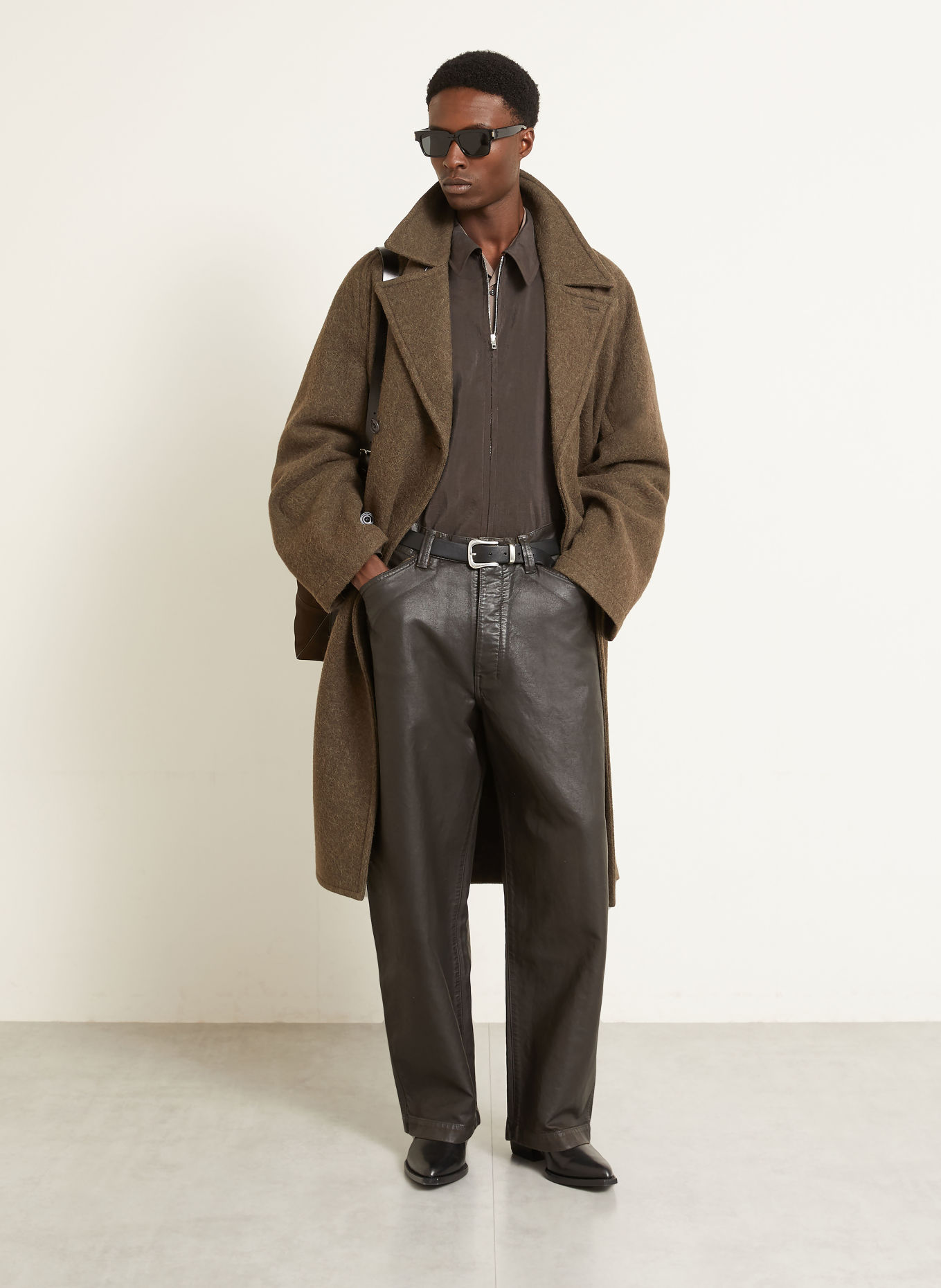 LEMAIRE Pantalon coupe régulière: NOIR