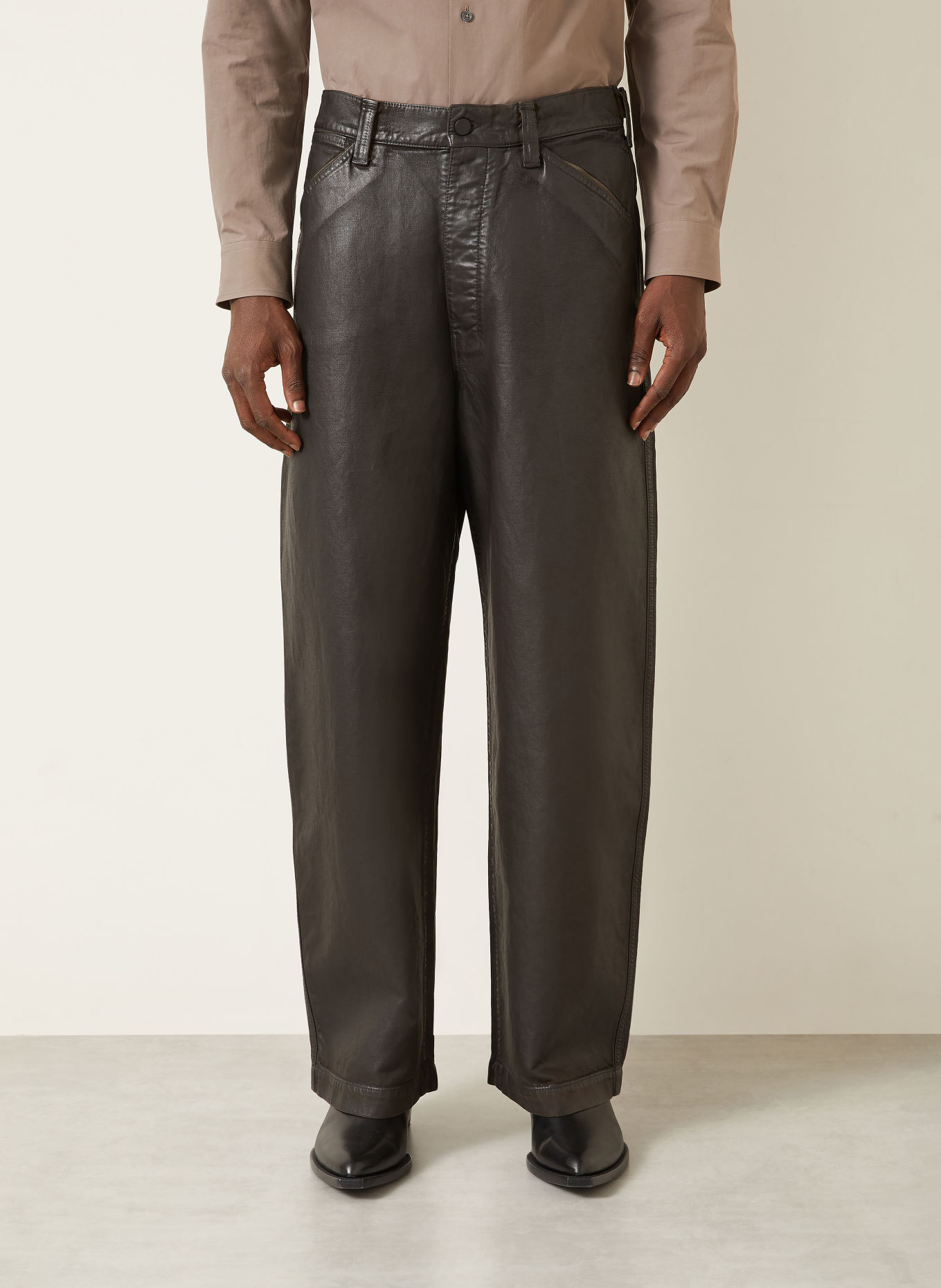 LEMAIRE Pantalon coupe régulière: NOIR