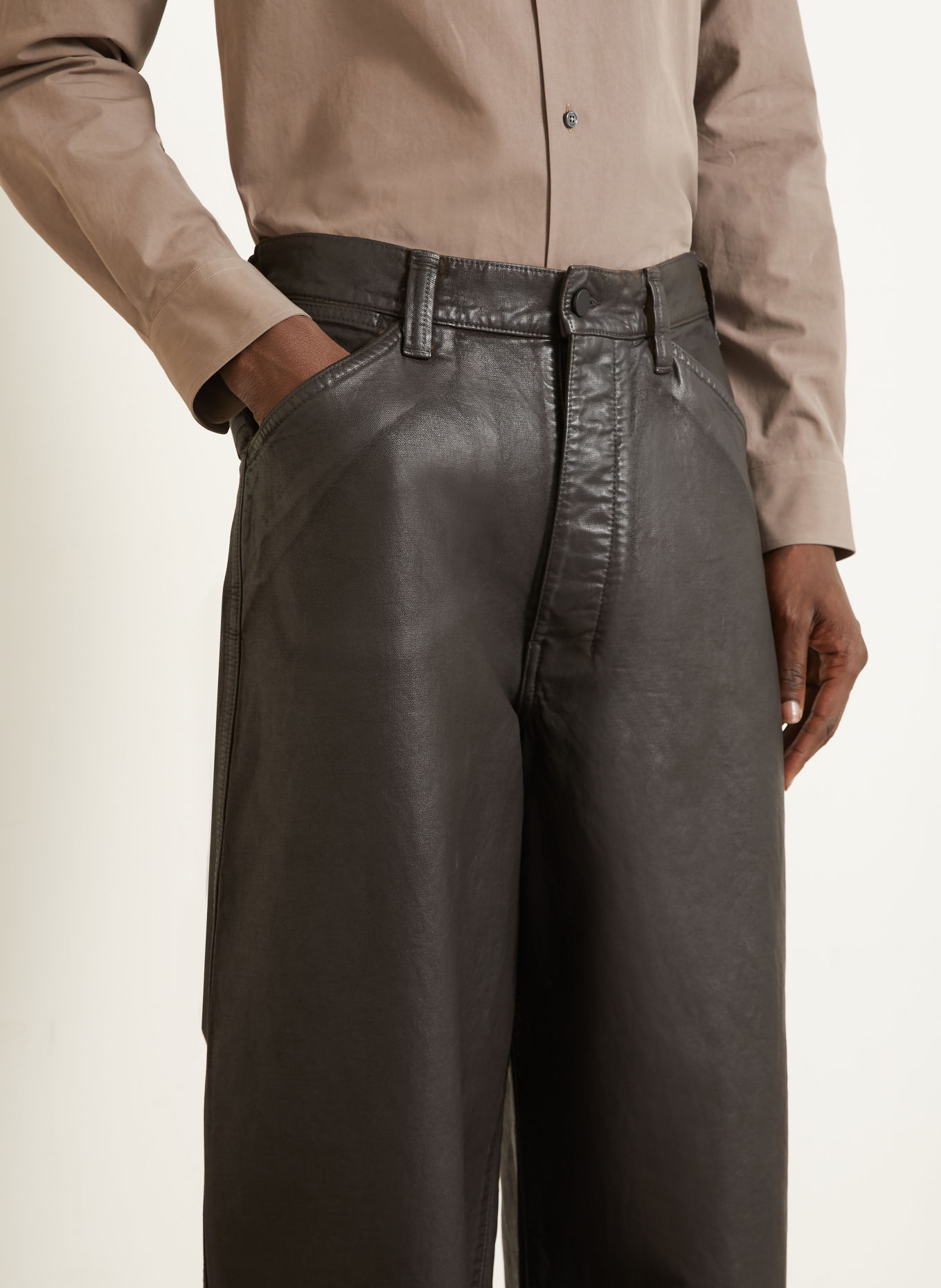 LEMAIRE Pantalon coupe régulière: NOIR