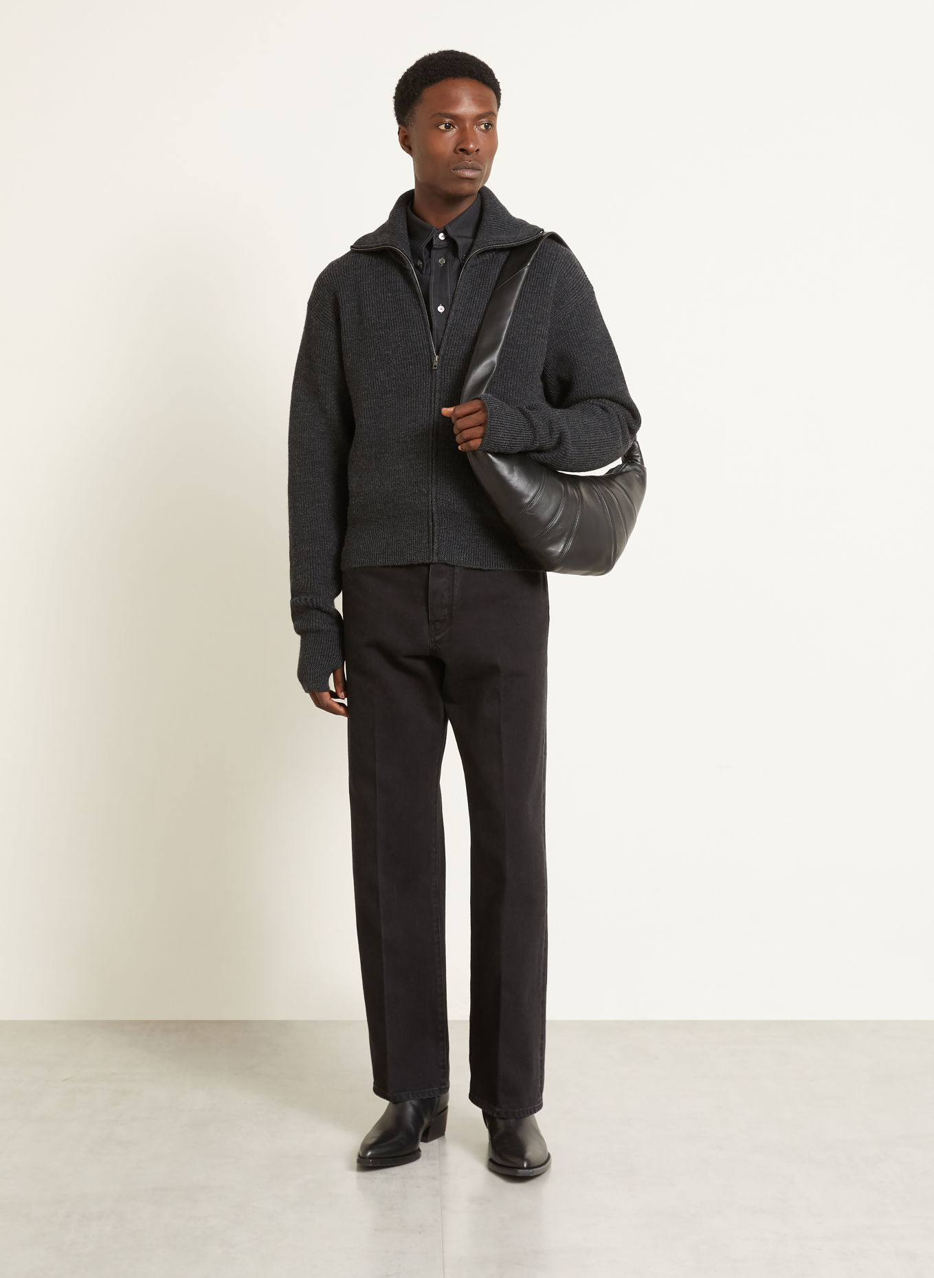 LEMAIRE Strickjacke: DUNKELGRAU