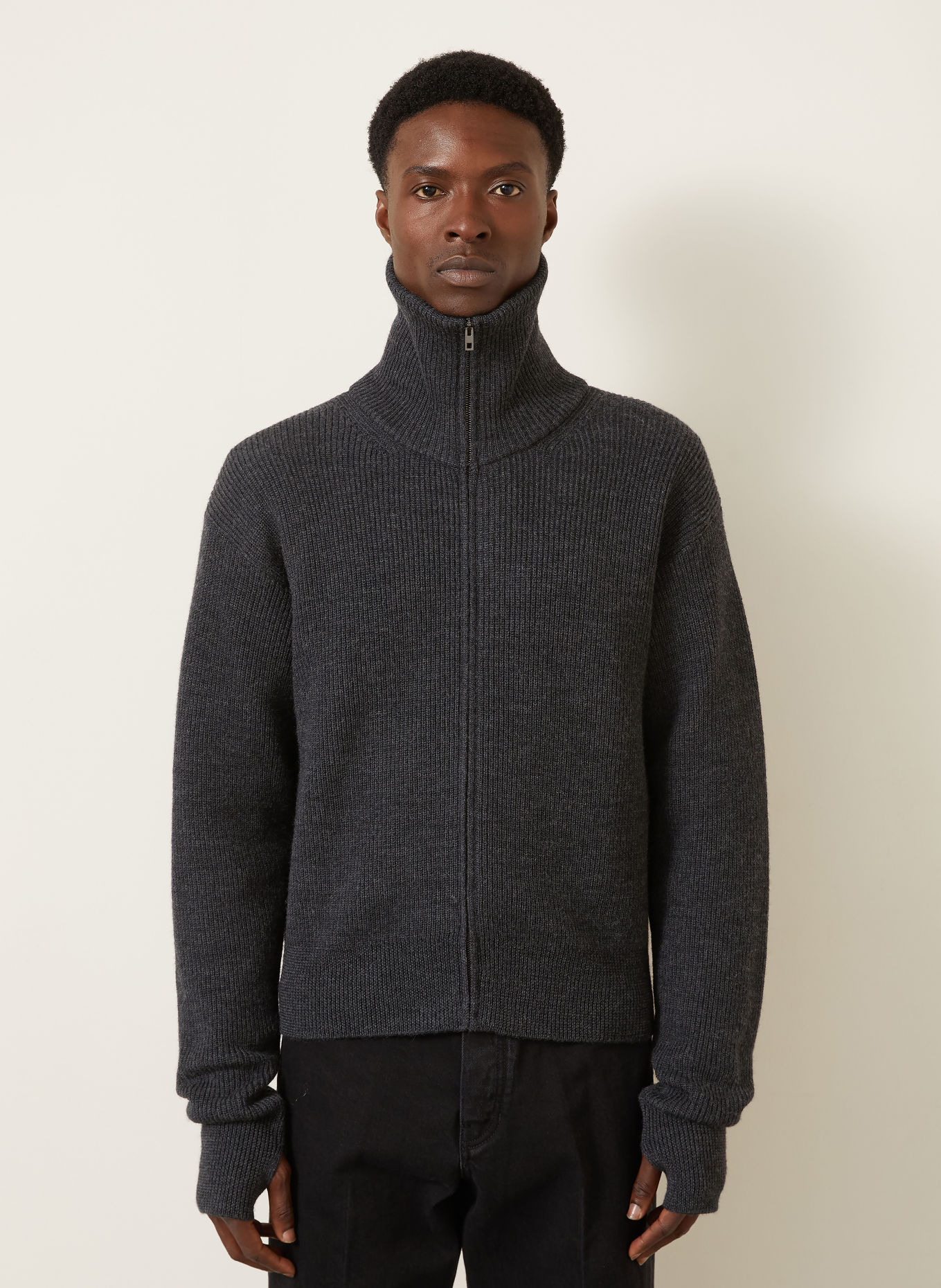 LEMAIRE Strickjacke: DUNKELGRAU
