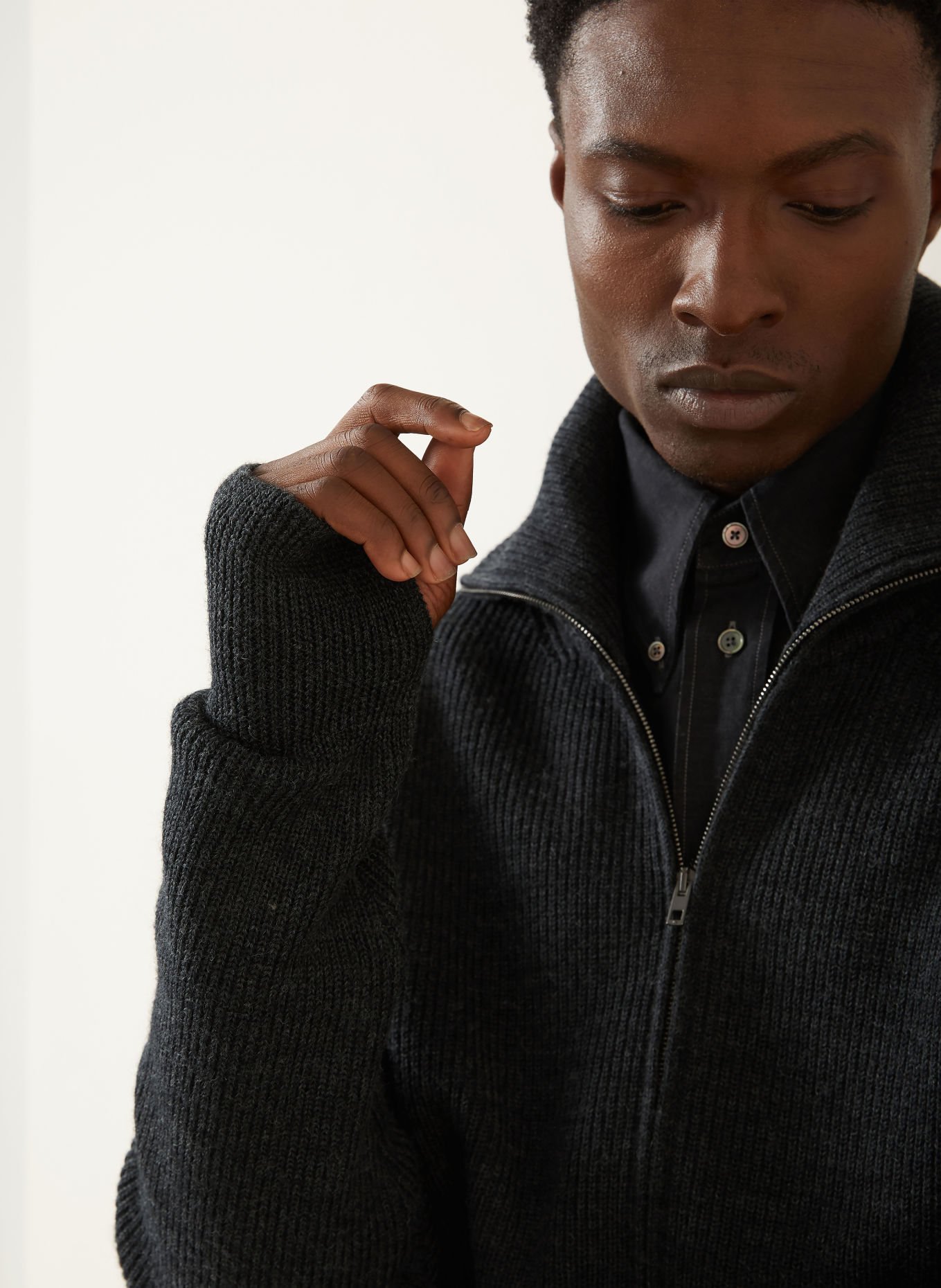 LEMAIRE Strickjacke: DUNKELGRAU