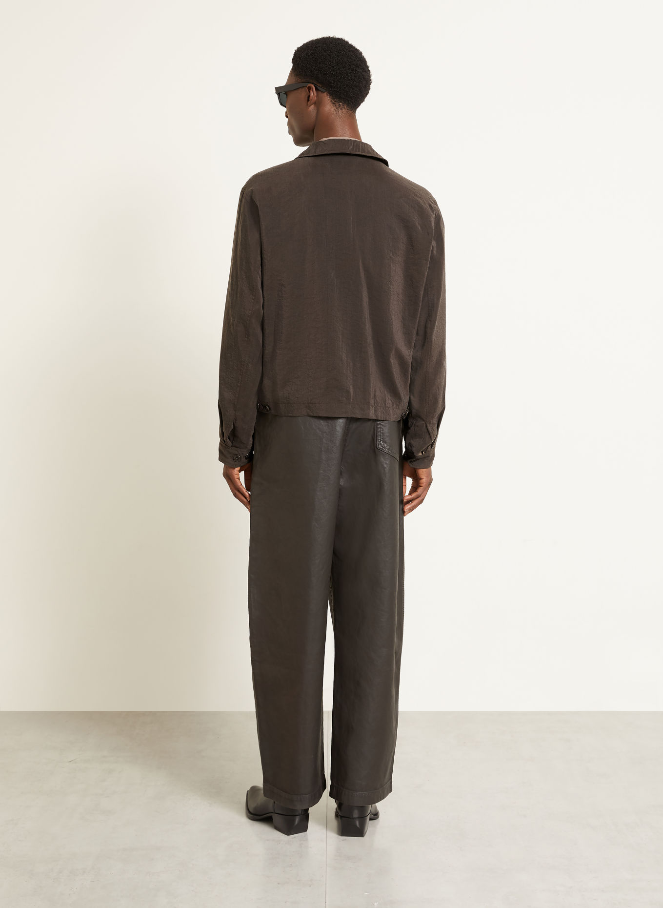 LEMAIRE Blouson mit Seide: DUNKELBRAUN