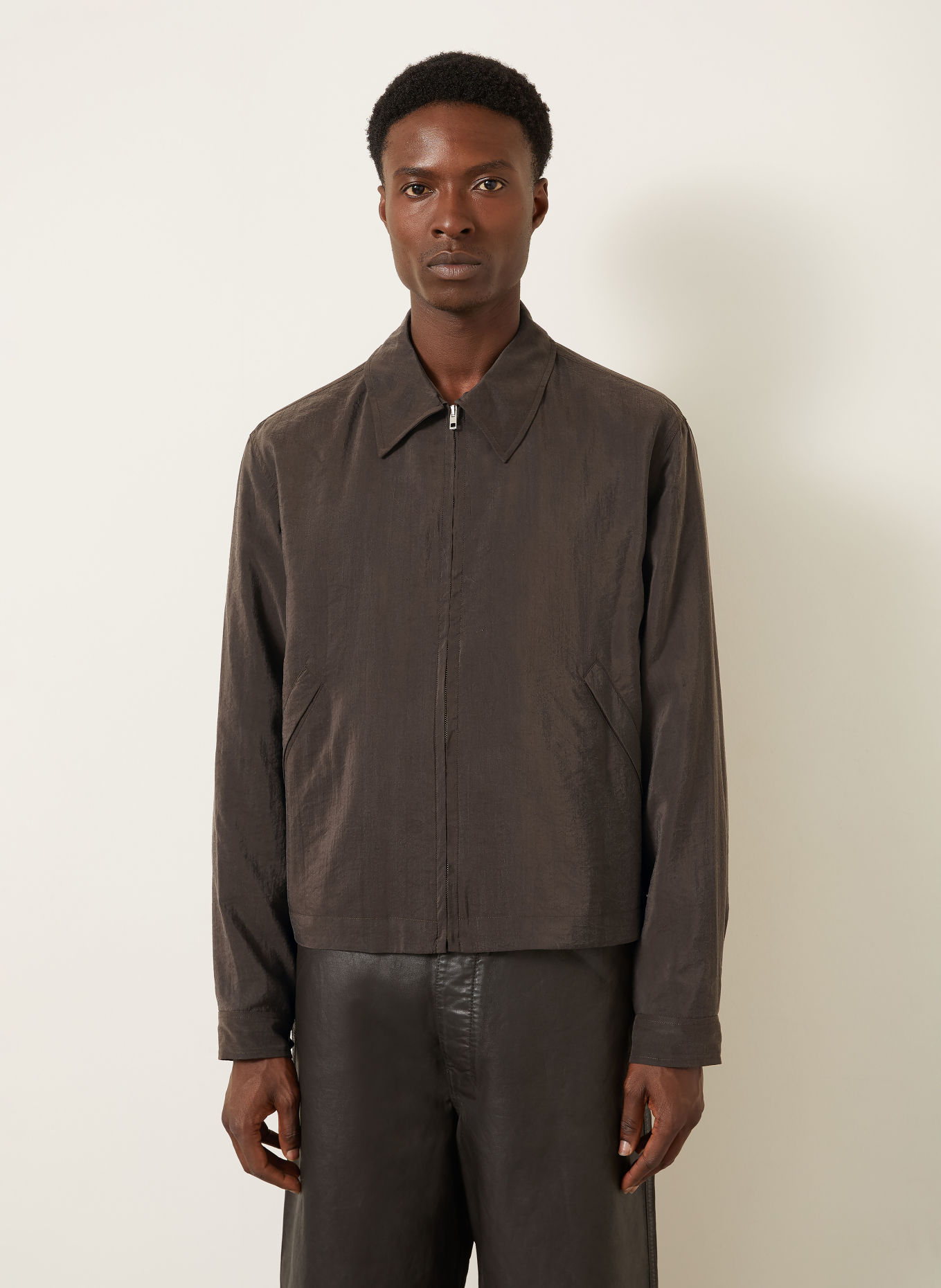 LEMAIRE Blouson mit Seide: DUNKELBRAUN