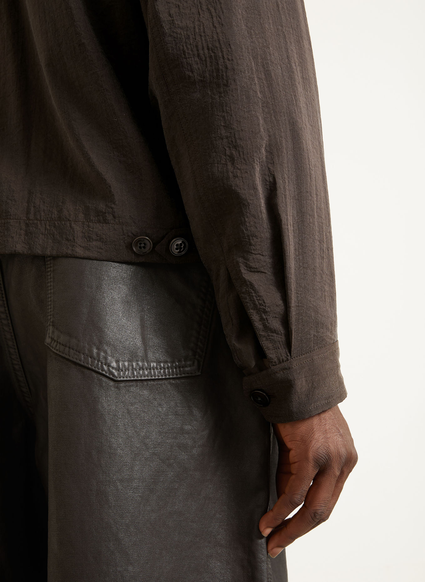 LEMAIRE Blouson mit Seide: DUNKELBRAUN