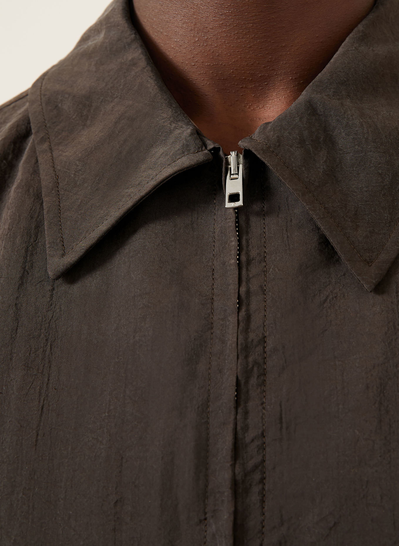 LEMAIRE Blouson mit Seide: DUNKELBRAUN
