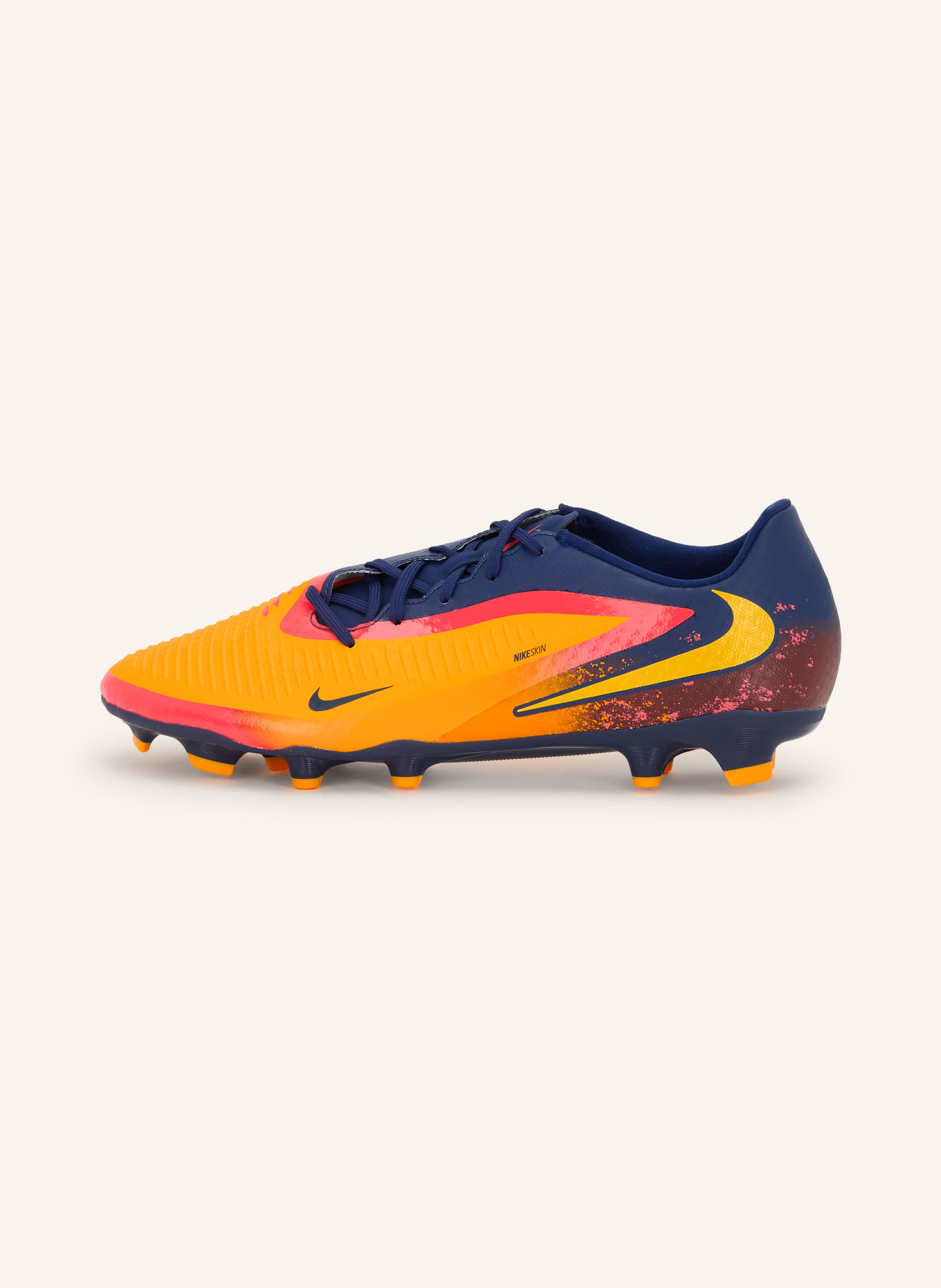 Nike Fußballschuhe PHANTOM 6 LOW ACADEMY ERLING HAALAND: NEONORANGE / NEONROT / DUNKELBLAU