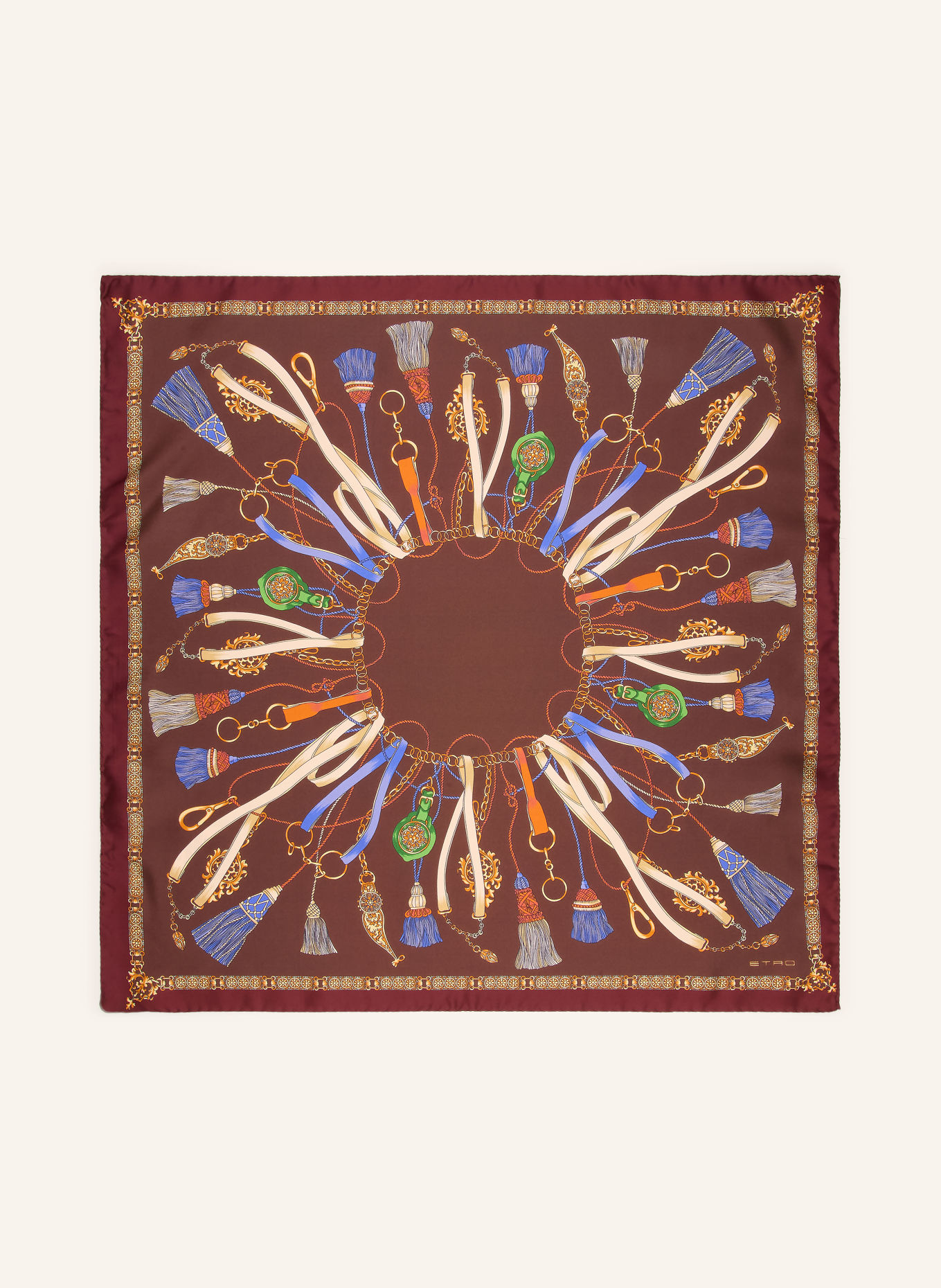 ETRO Seidentuch: DUNKELROT / ROT / BLAU