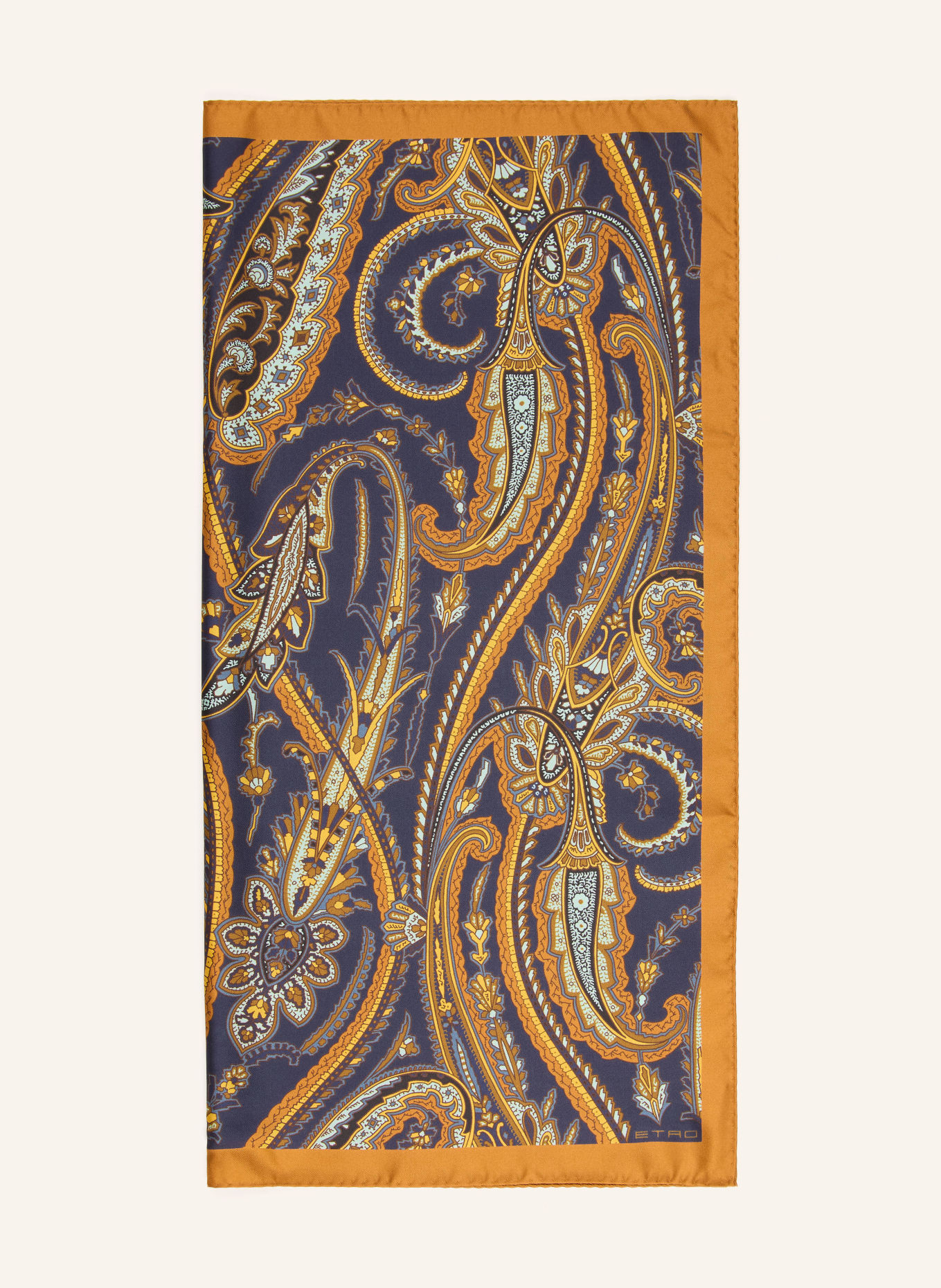 ETRO Seidentuch: DUNKELBLAU / CAMEL / GELB