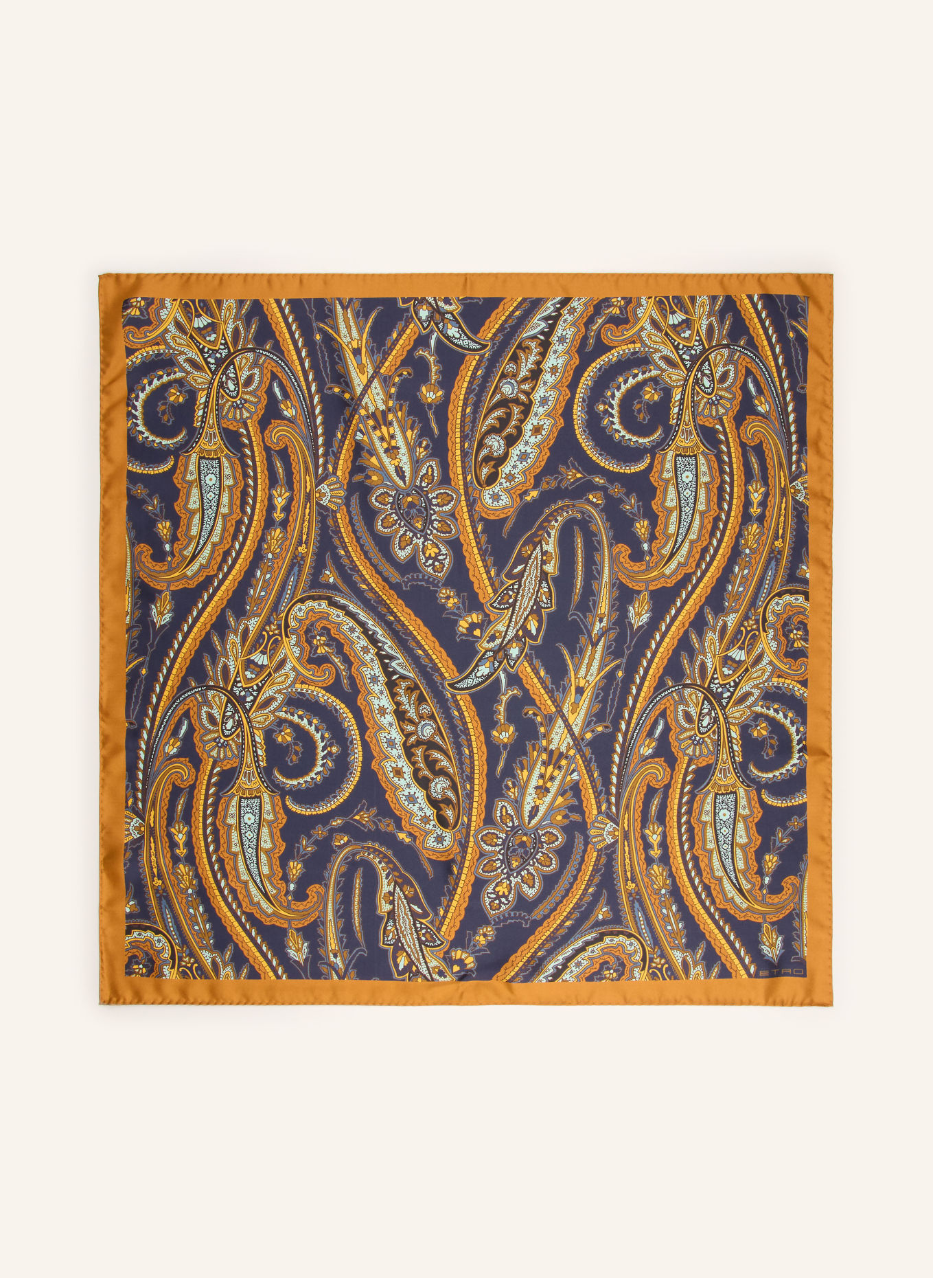 ETRO Seidentuch: DUNKELBLAU / CAMEL / GELB