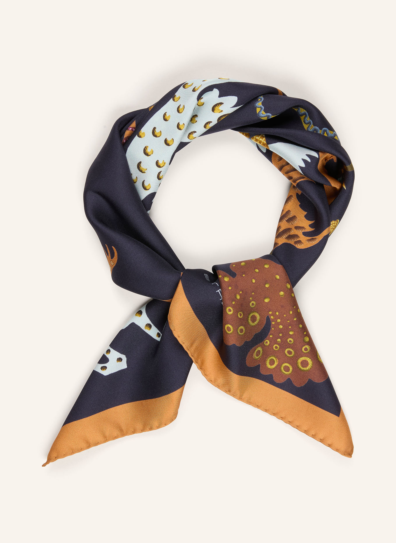 ETRO Seidentuch: DUNKELBLAU / CAMEL / OLIV