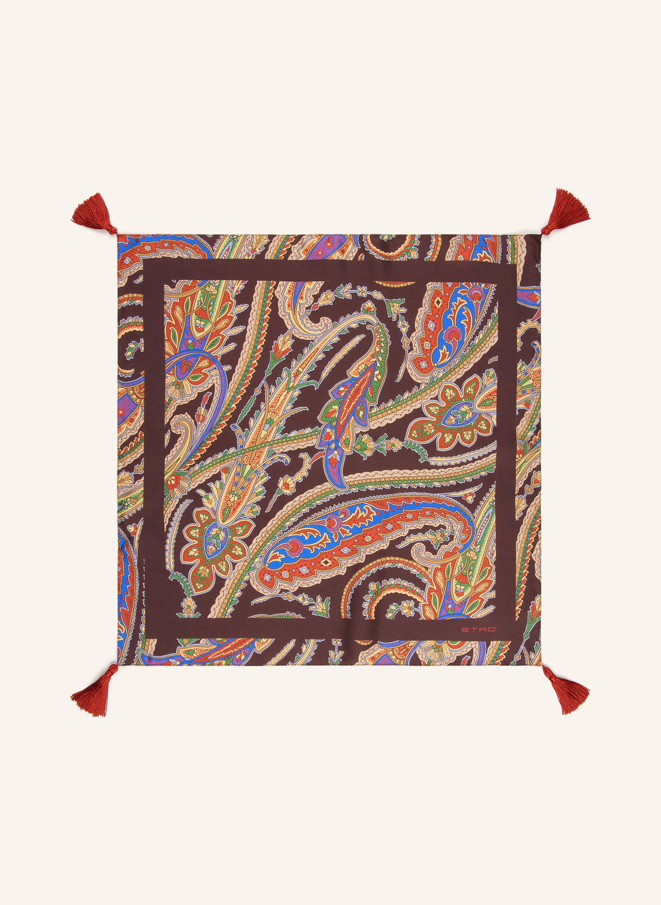 ETRO Seidentuch: DUNKELBRAUN / DUNKELORANGE / BLAU
