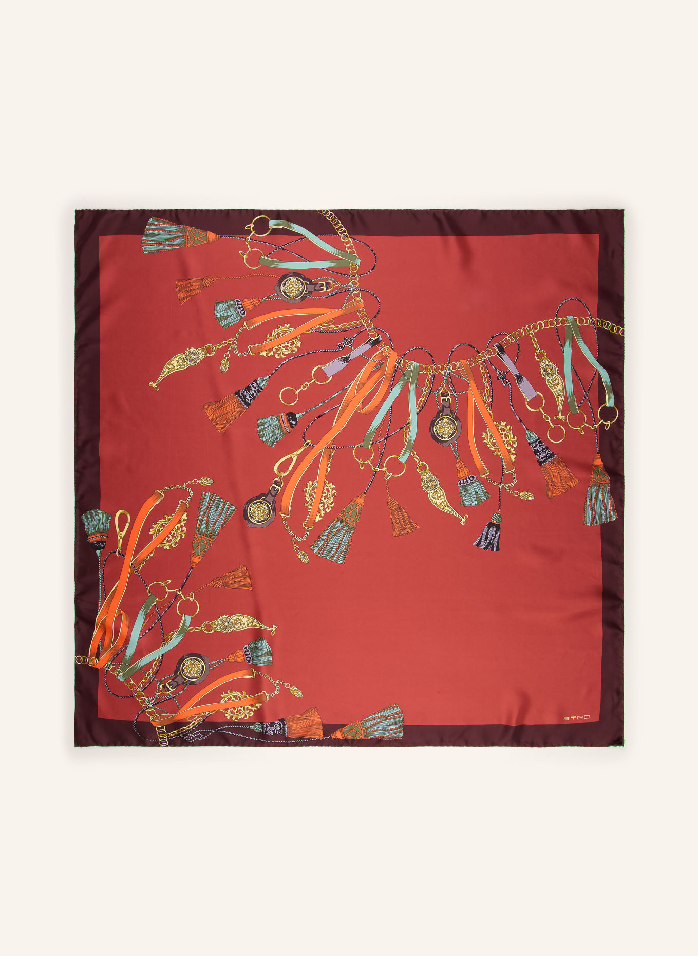 ETRO Seidentuch: ROT / DUNKELROT