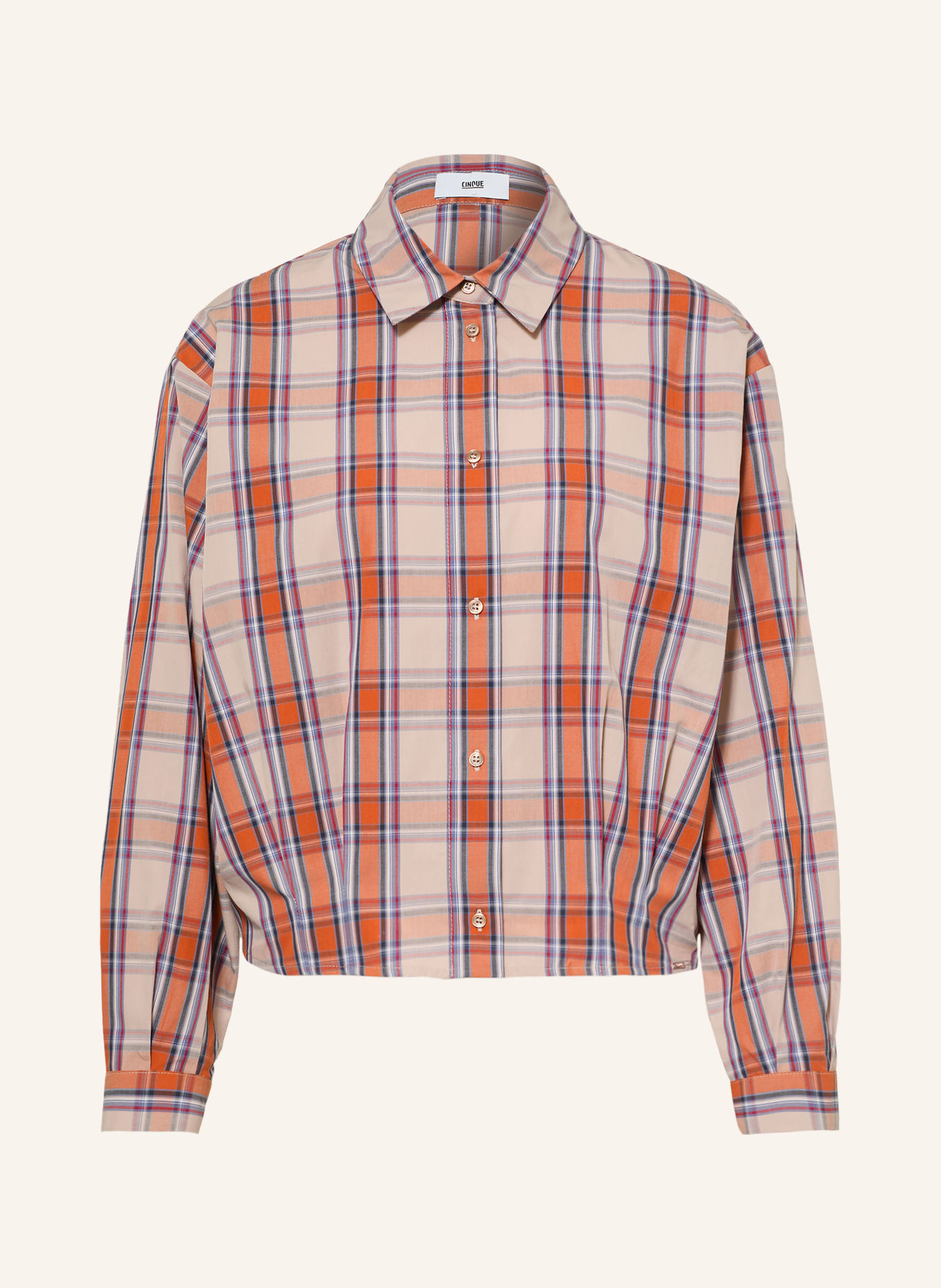 CINQUE Hemdbluse CITERNO: HELLBRAUN / DUNKELROT / DUNKELORANGE