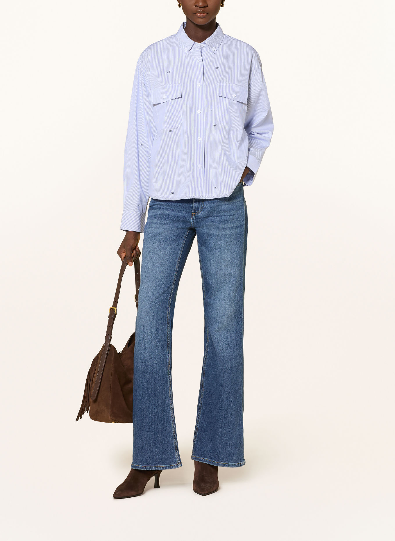 JOOP! JEANS Chemisier BLAKELY: BLEU CLAIR / BLANC