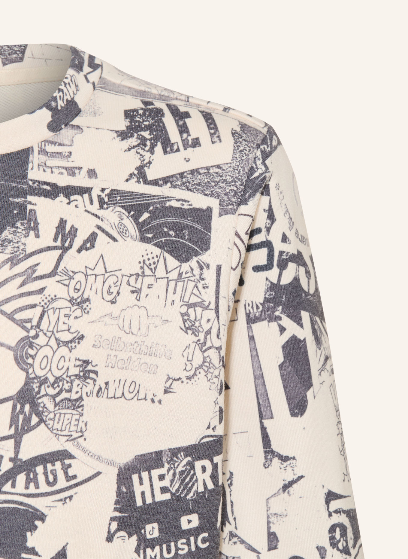 s.Oliver RED Sweatshirt: ECRU / GRAU