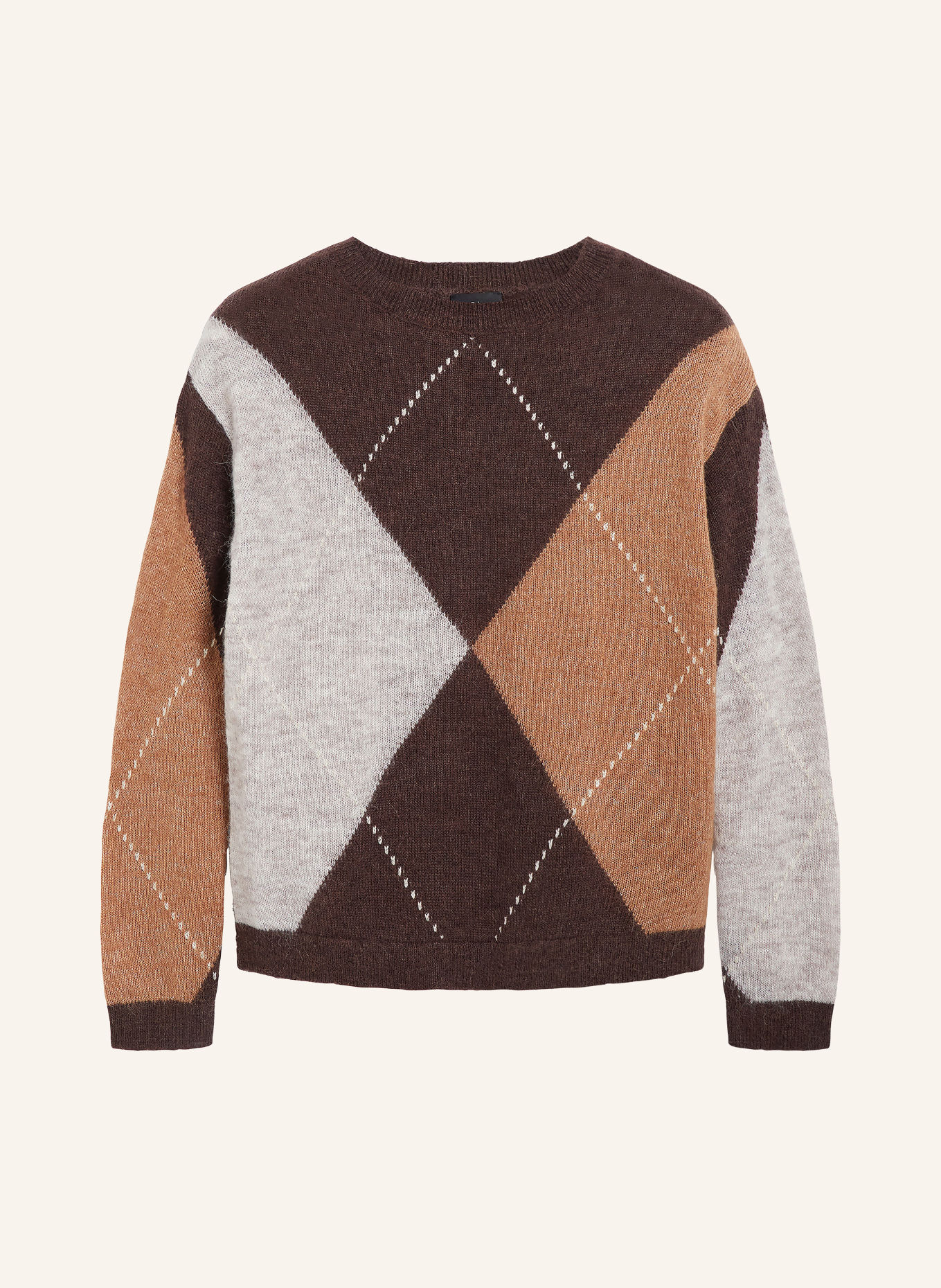 s.Oliver BLACK LABEL Pullover mit Glitzergarn: DUNKELBRAUN / CAMEL / HELLGRAU