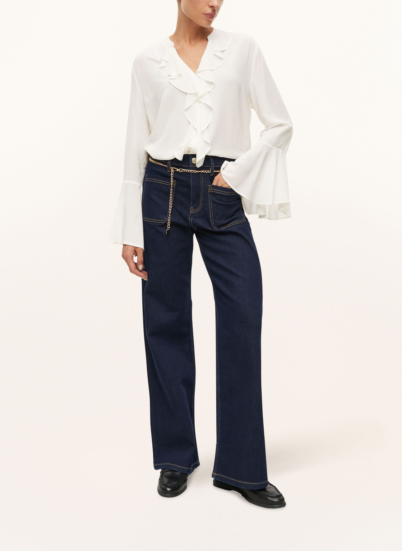s.Oliver BLACK LABEL Blusenshirt mit Volants: WEISS