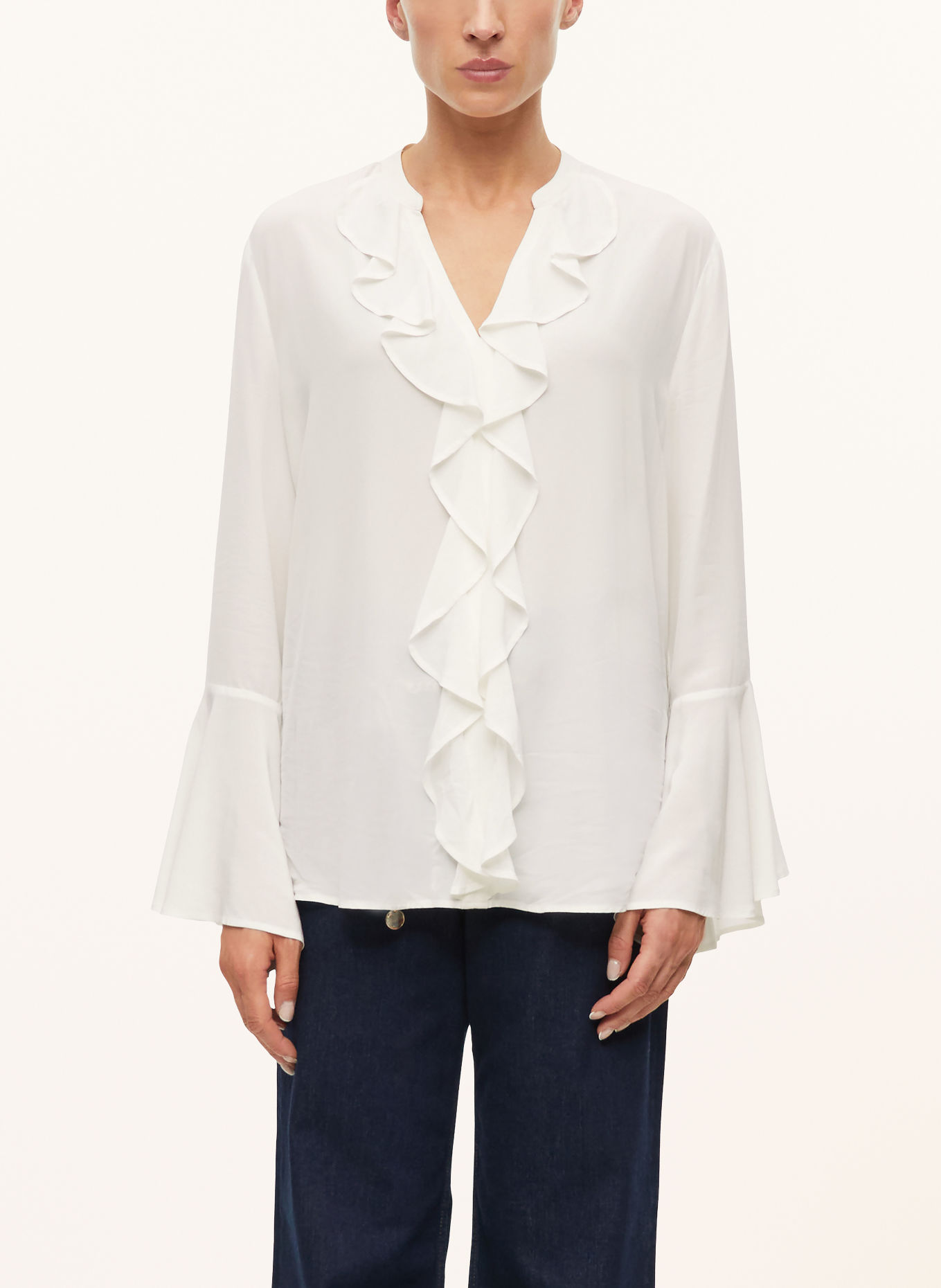 s.Oliver BLACK LABEL Blusenshirt mit Volants: WEISS